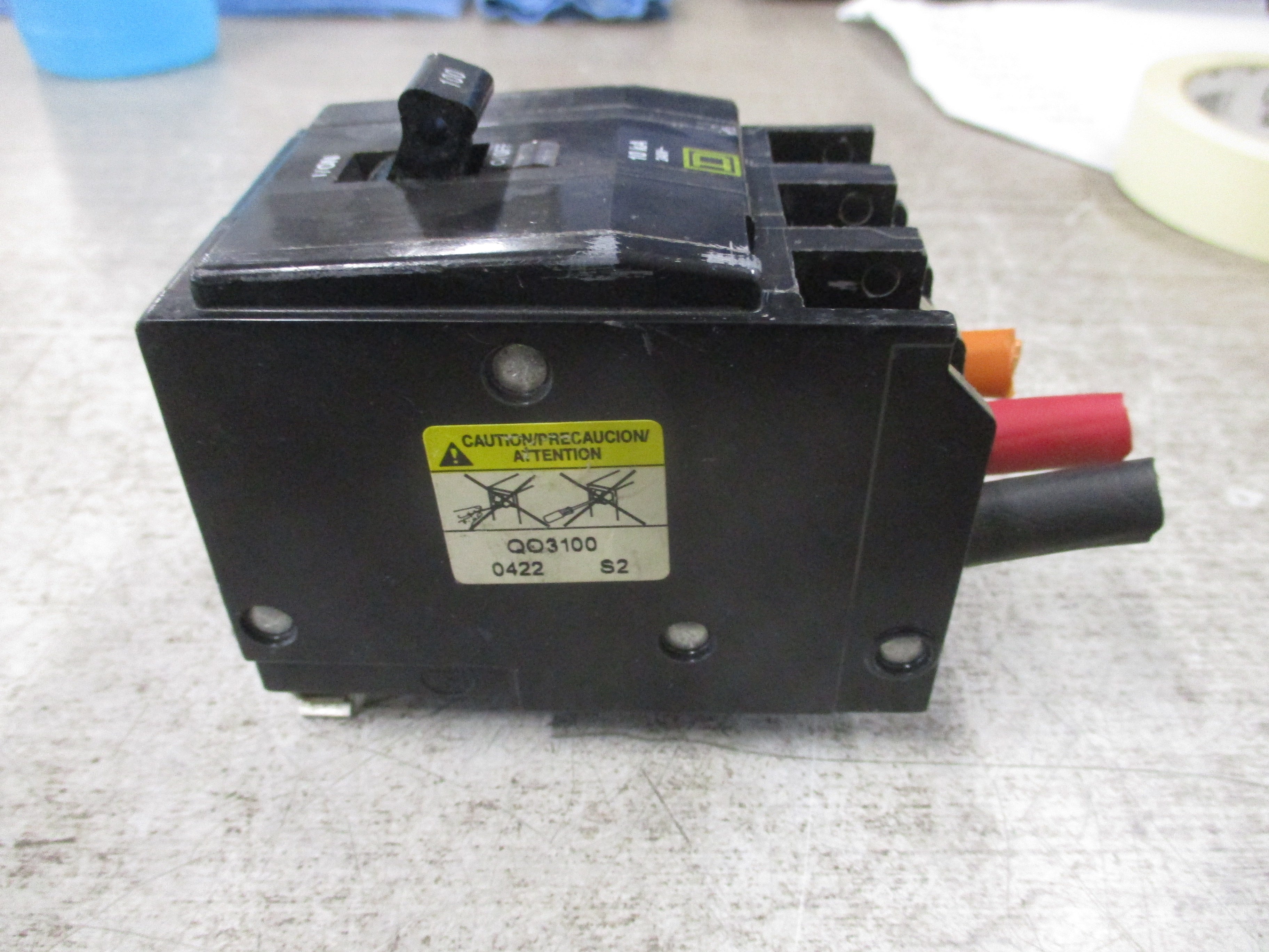 Square D Clip-on Circuit Breaker QO3100 100A 240V 3P Used