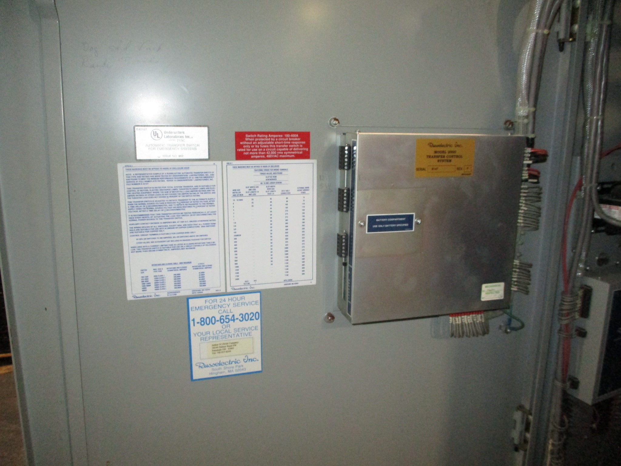 Russelectric Automatic Transfer Switch RMTD-4004CE 400A 277/480V 3Ph 4W 60Hz