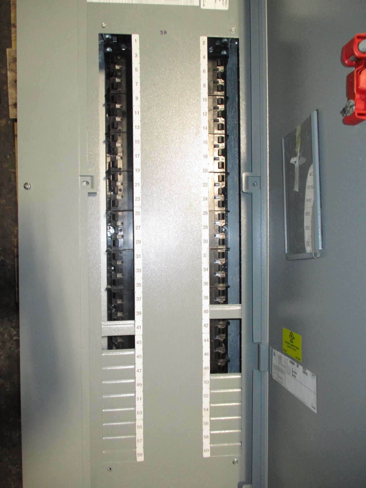 GE Main Breaker Circuit Breaker Panel ASF3604MTX 400A Max, 200A Main 277/480V