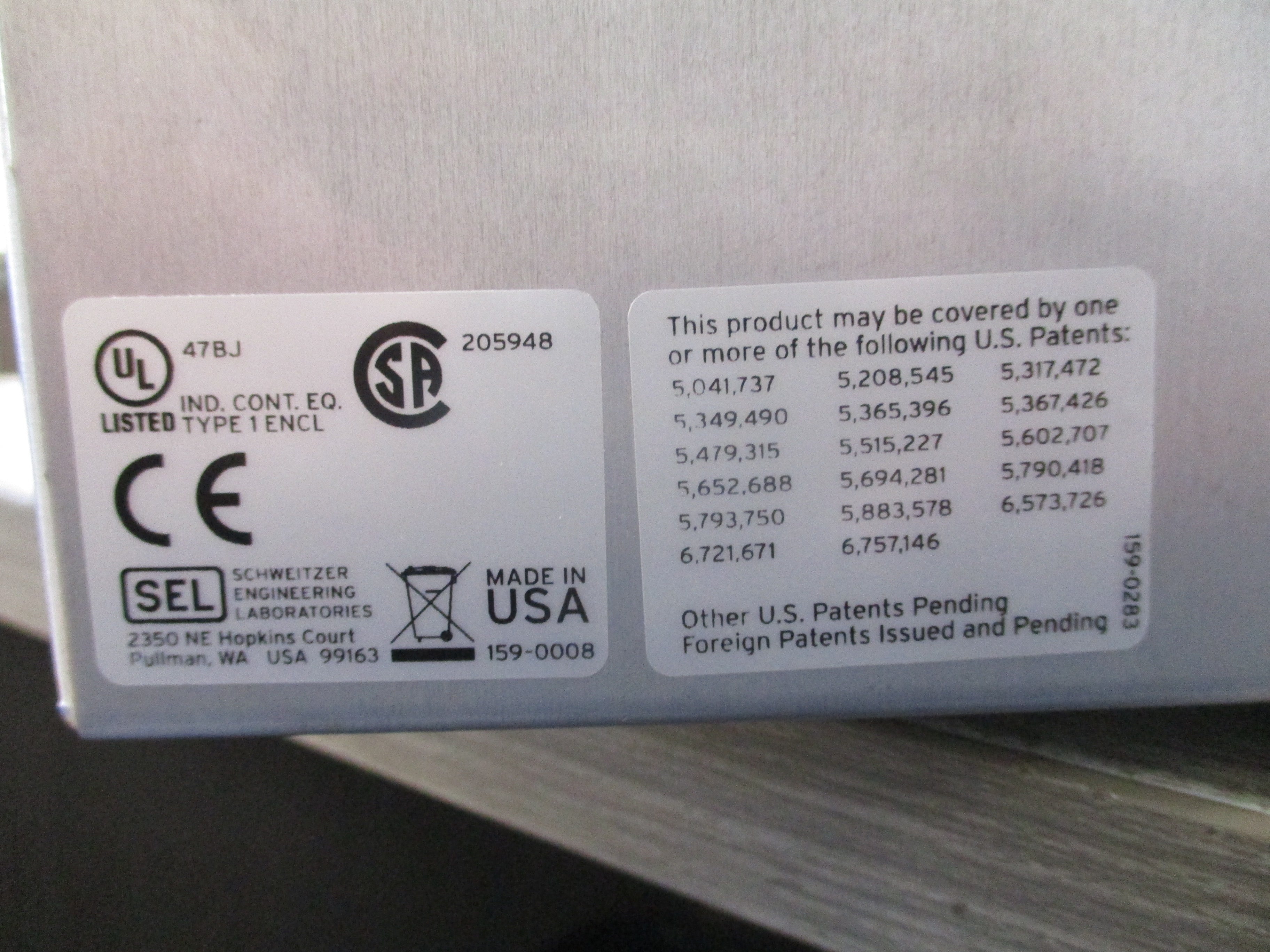 SEL SEL-351 Directional Overcurrent Relay Reclosing Relay Fault Locator 035171335542X1 SELogic Control Equations *No Cables* New Surplus