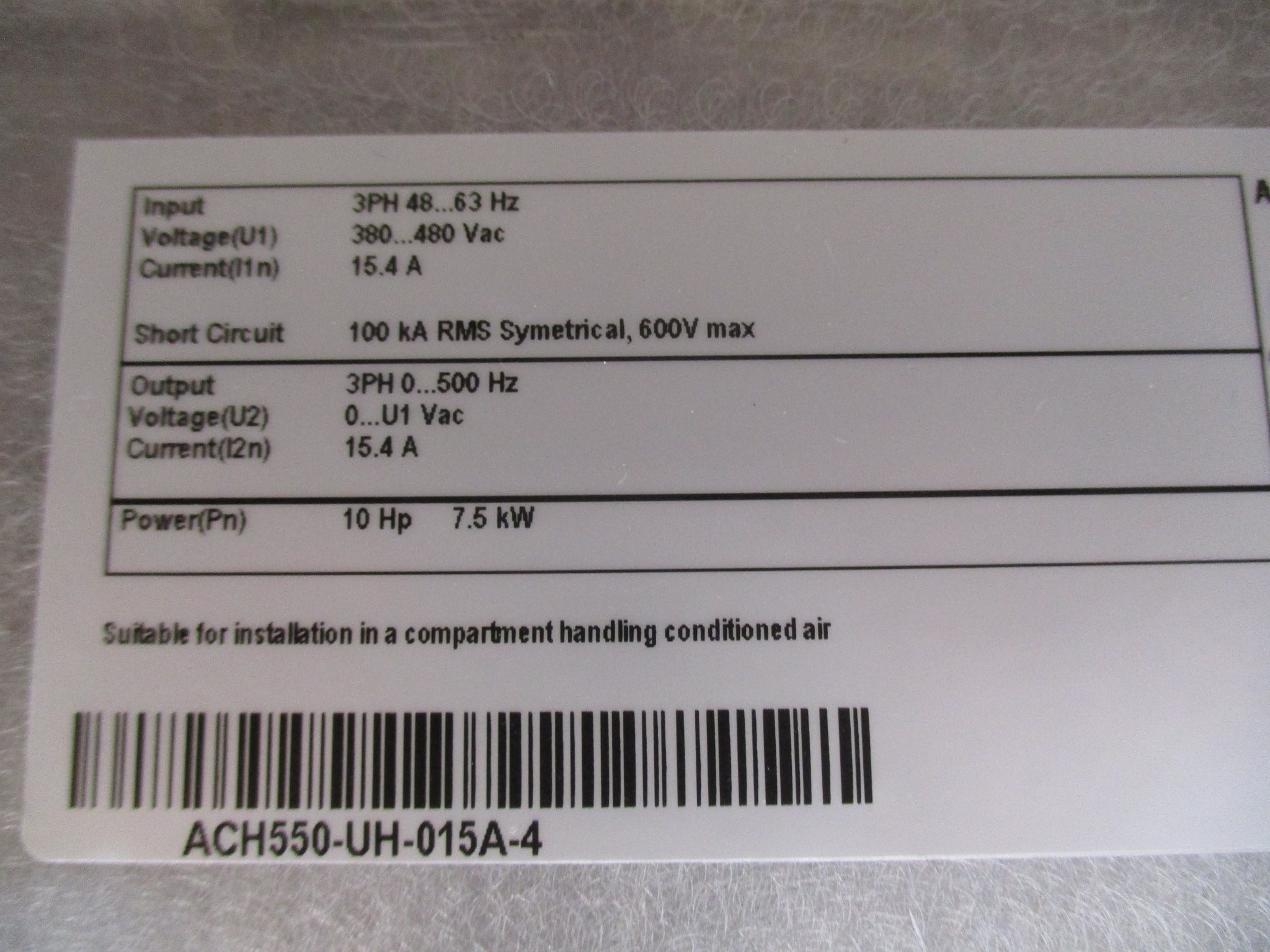 ABB ACH550 AC Drive ACH550-UH-015A-4 10HP 3Ph w/ Keypad Used