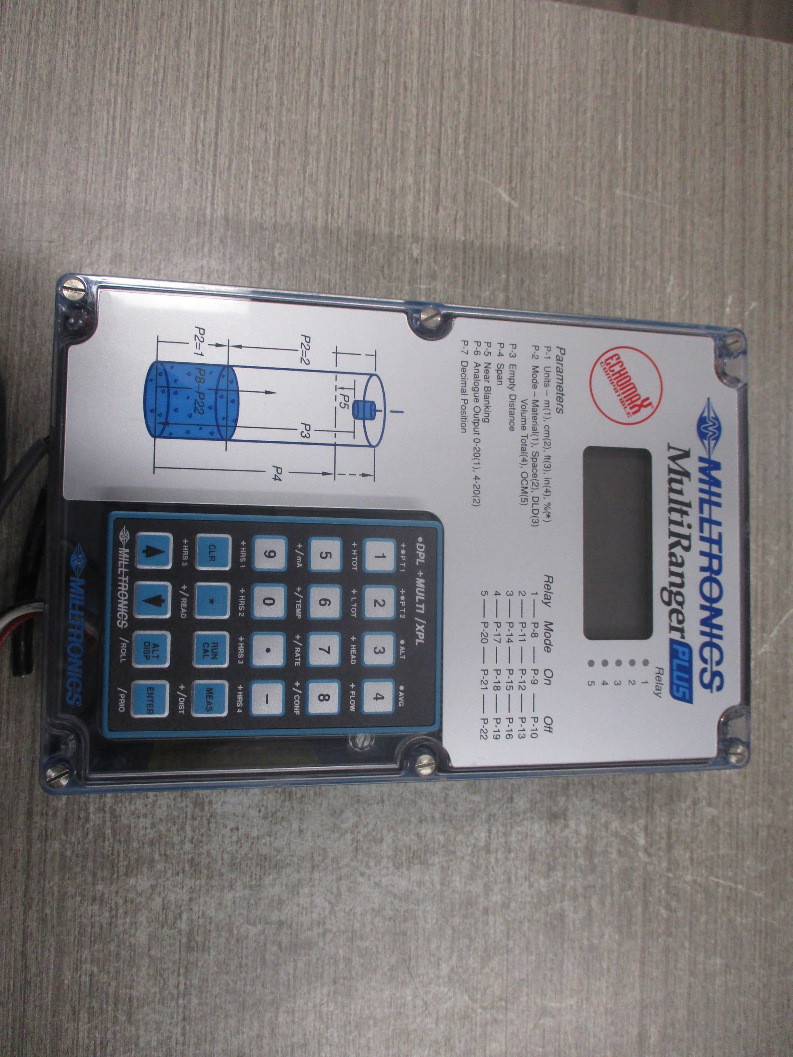 Milltronics MultiRanger Pluse Level Control MULTIRANGER-PLUS 100-230V 15VA 50/60Hz 4X Enclosure W/Keypad Used