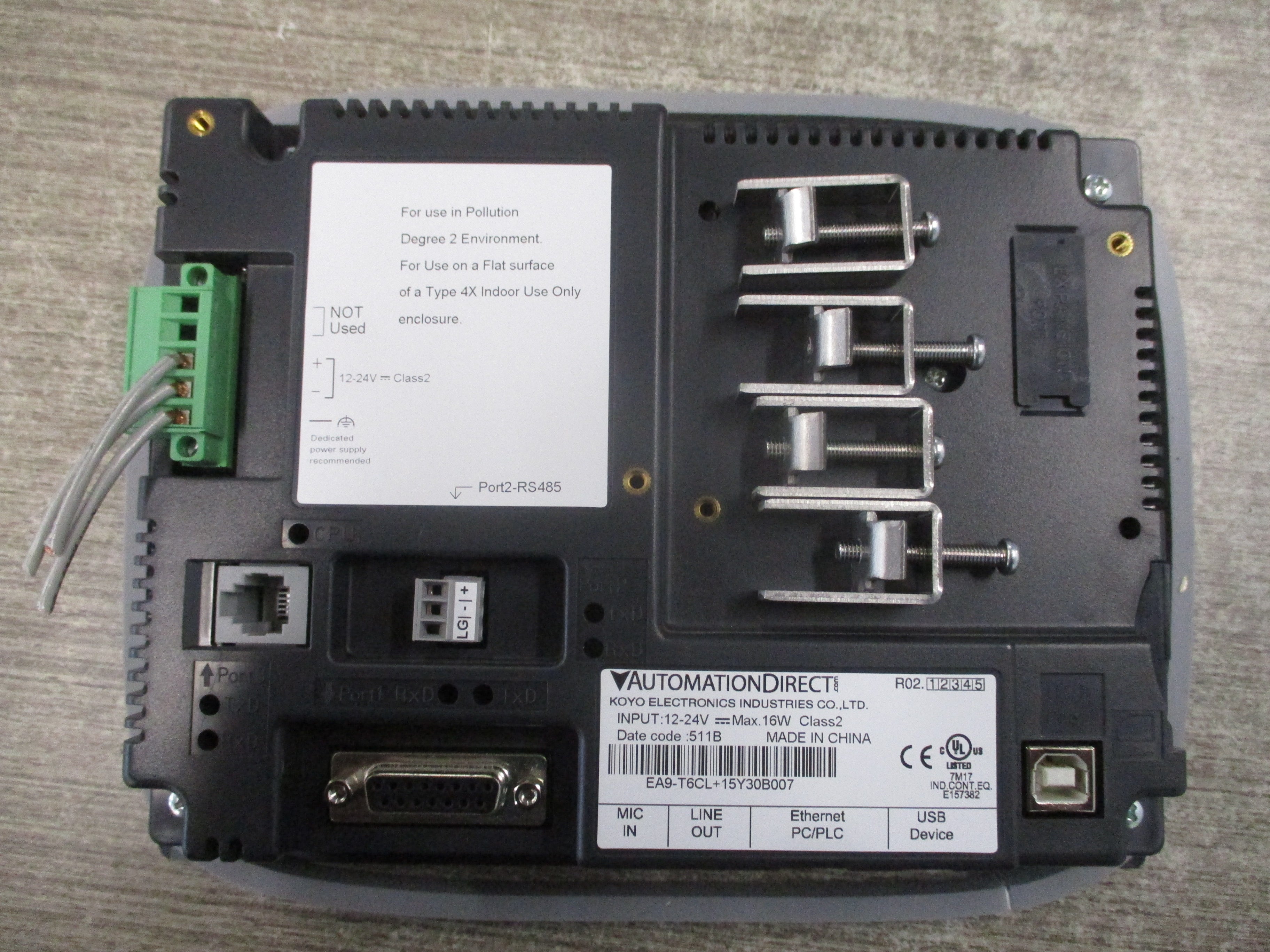 Koyo Automation Direct Operator Interface Panel EA9-T6CL+15Y30B007 12-24V 16W Used