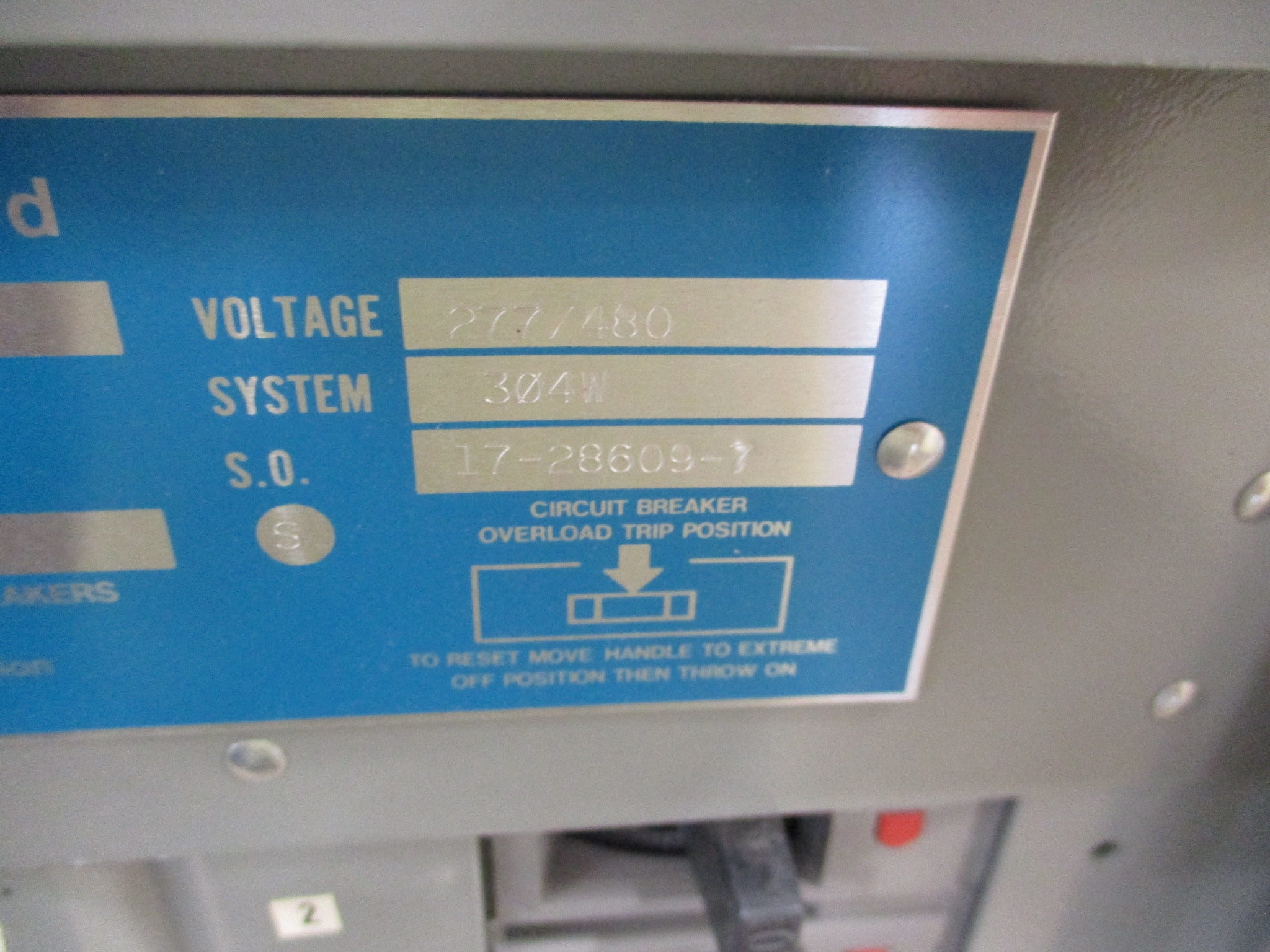 ITE Main Lug Breaker Panel NHB 100A Max 277-480V 3Ph 4W 18-Slot Used