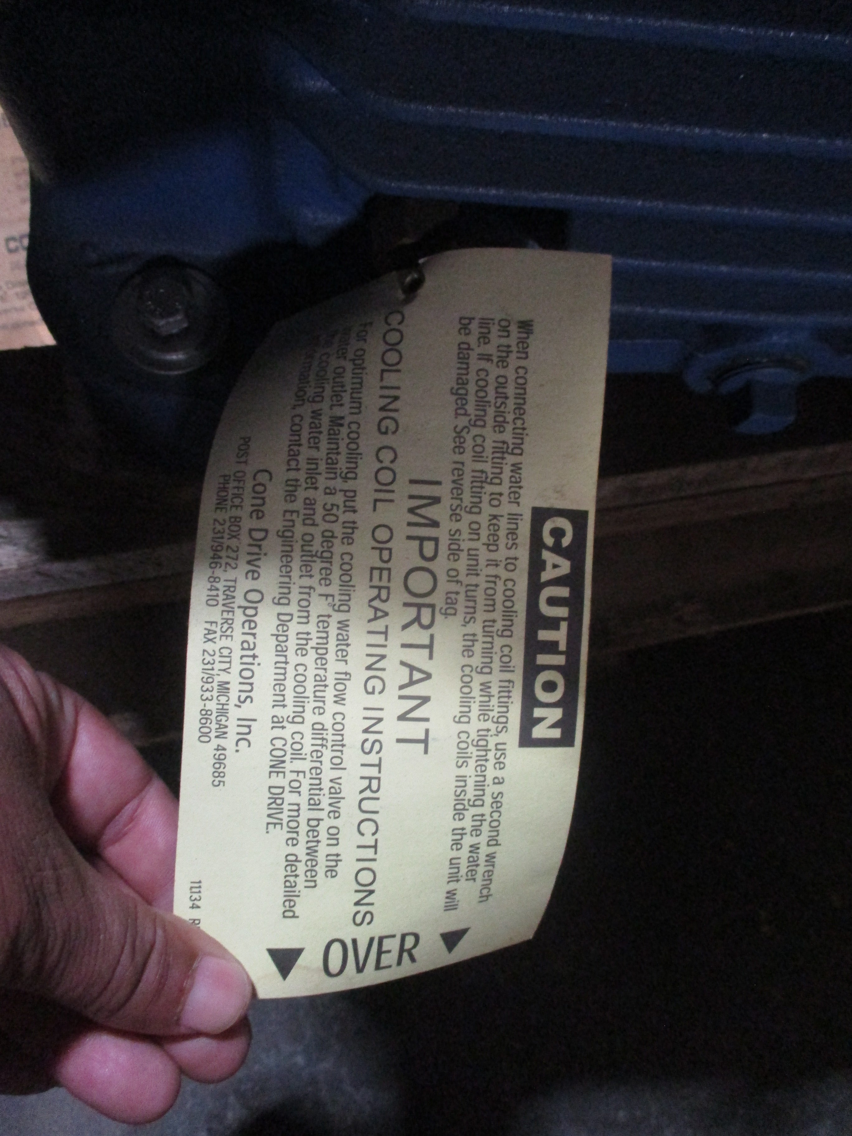 Conedrive Gear Reducer WFSHV80A512-Y0A Ratio 15:1 1750RPM Input * Dented Fin * *