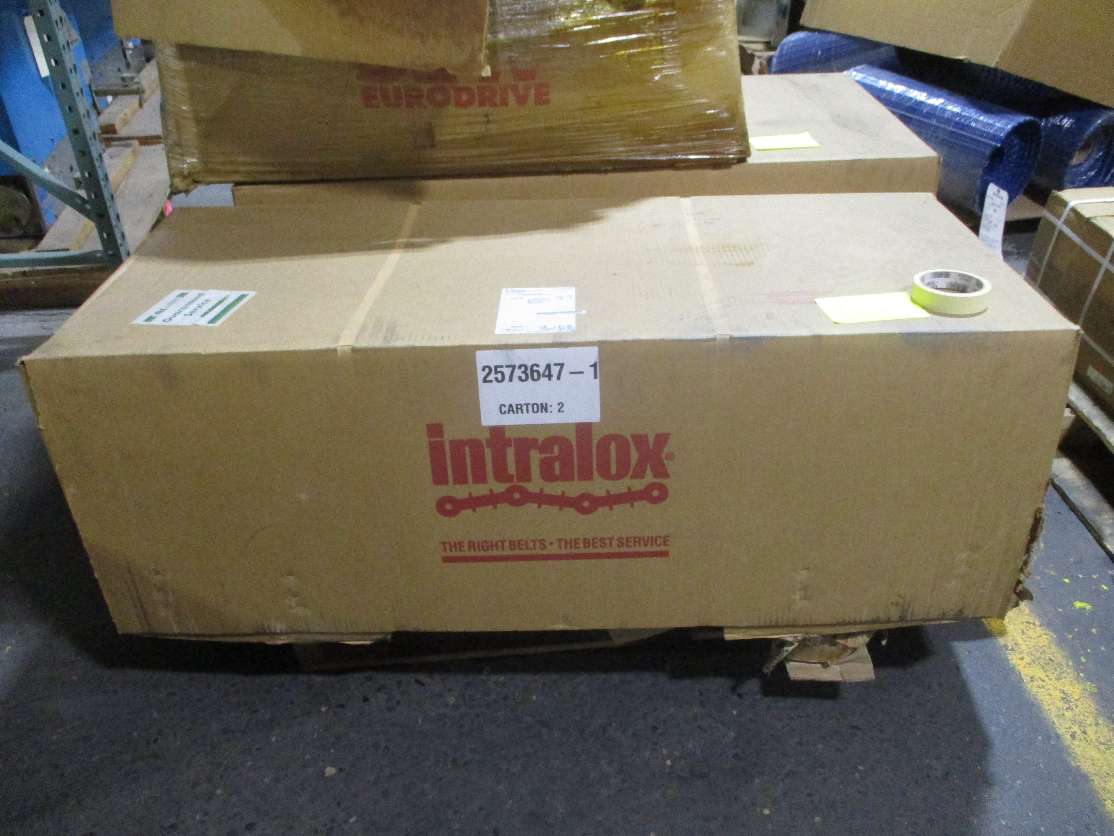 Intralox Series 900 Perforated Flat Top Belt 28657 Width: 47.9in Length: 100ft Acetal Blue New Surplus