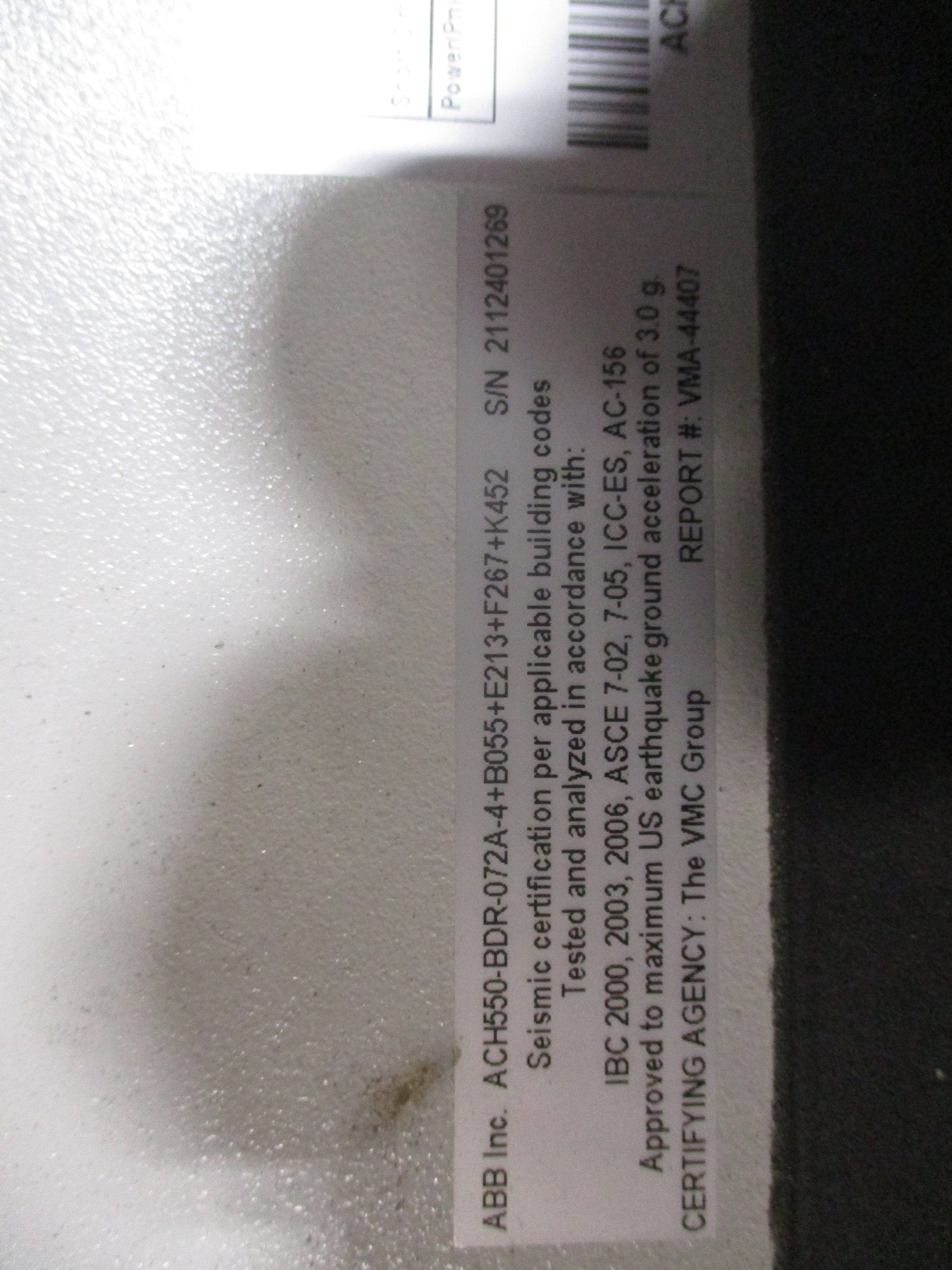 ABB ACH550 AC Drive W/Bypass ACH550-BDR-072A-4+B055+E213+F267+K452 Used