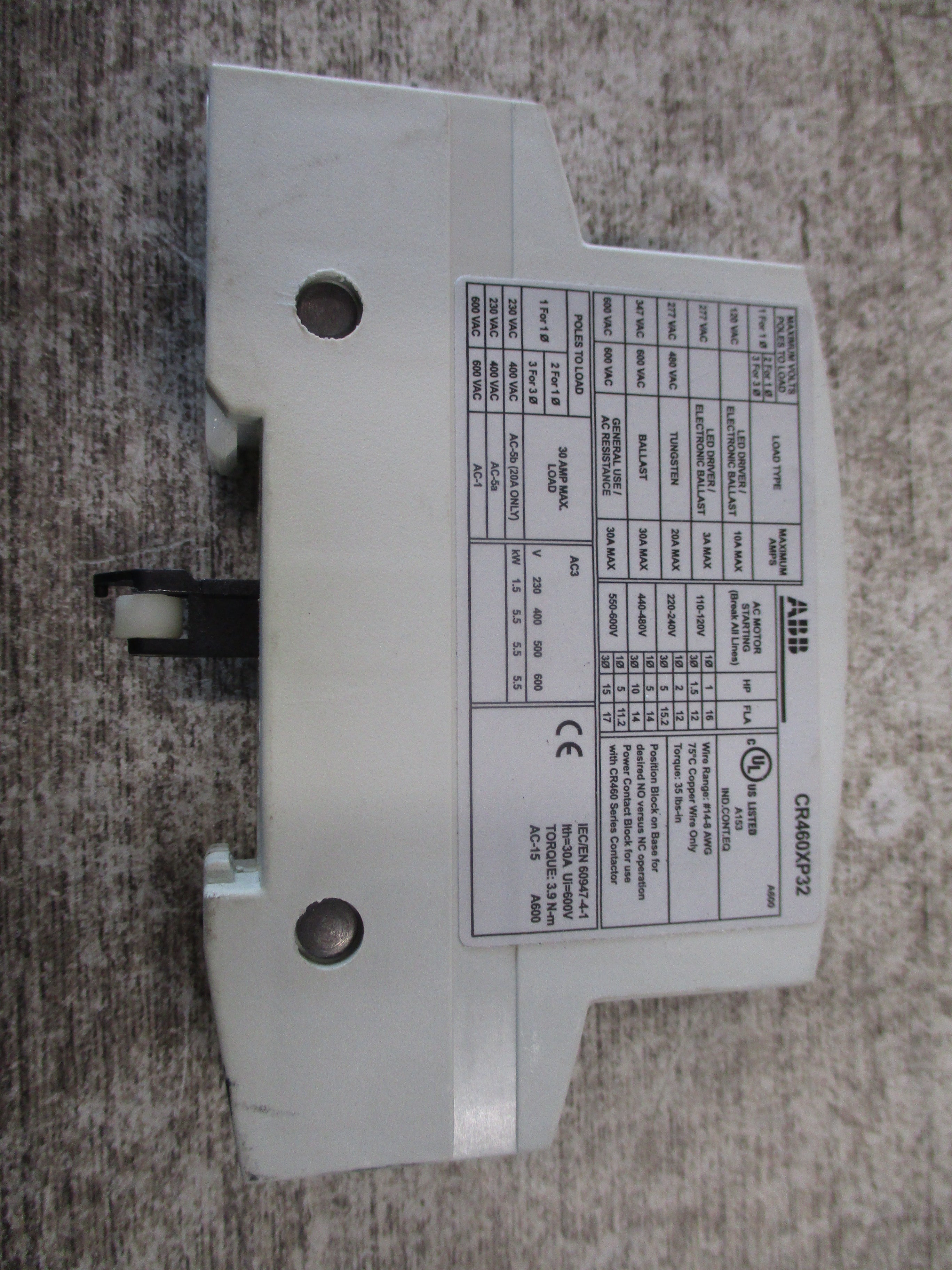 ABB Power Pole CR460XP32 30A 600V Used