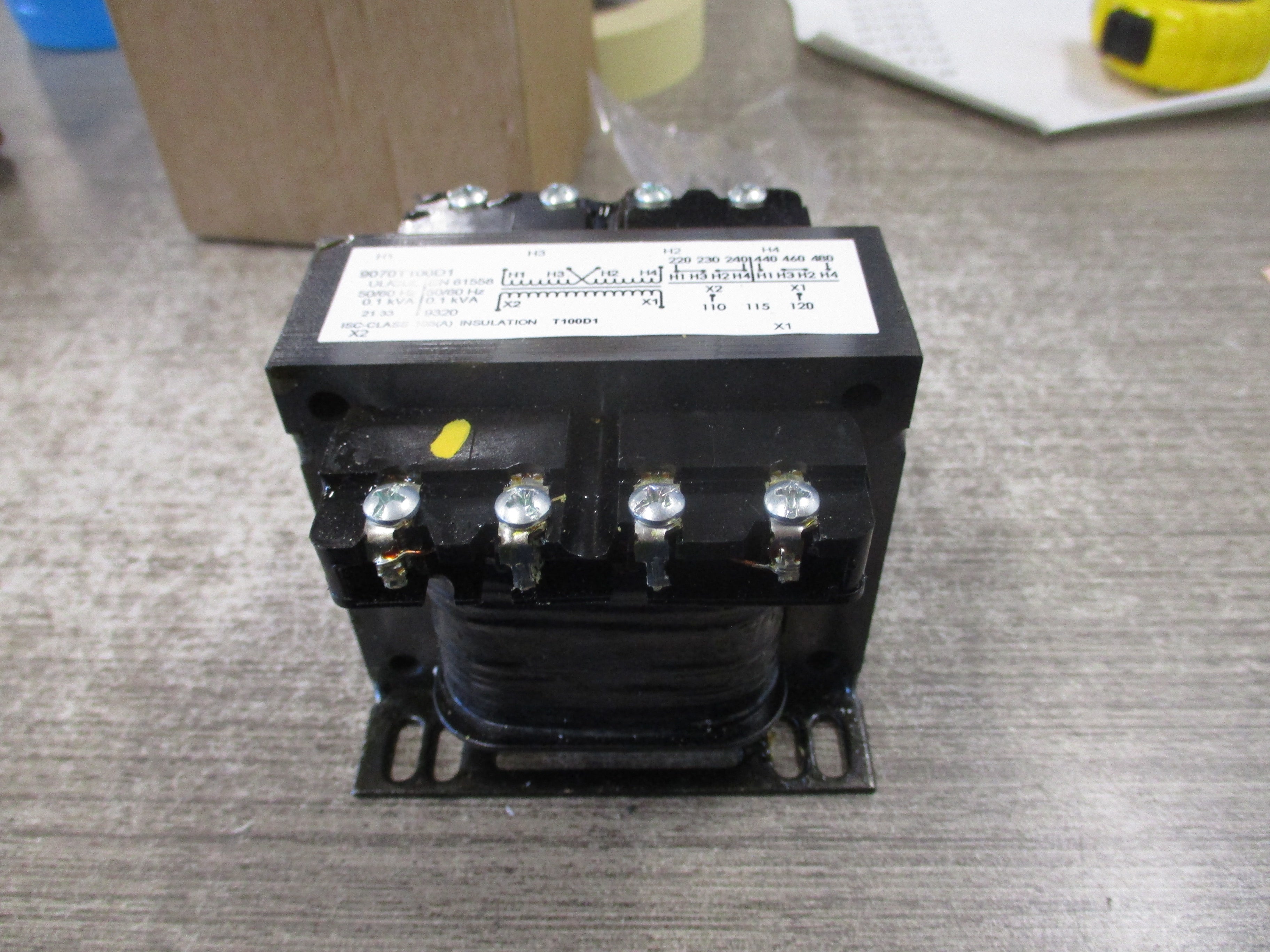 Square D Control Transformer 9070T100D1 0.1kVA Pri: 240/480V Sec: 120V 1Ph 50/60Hz New Surplus