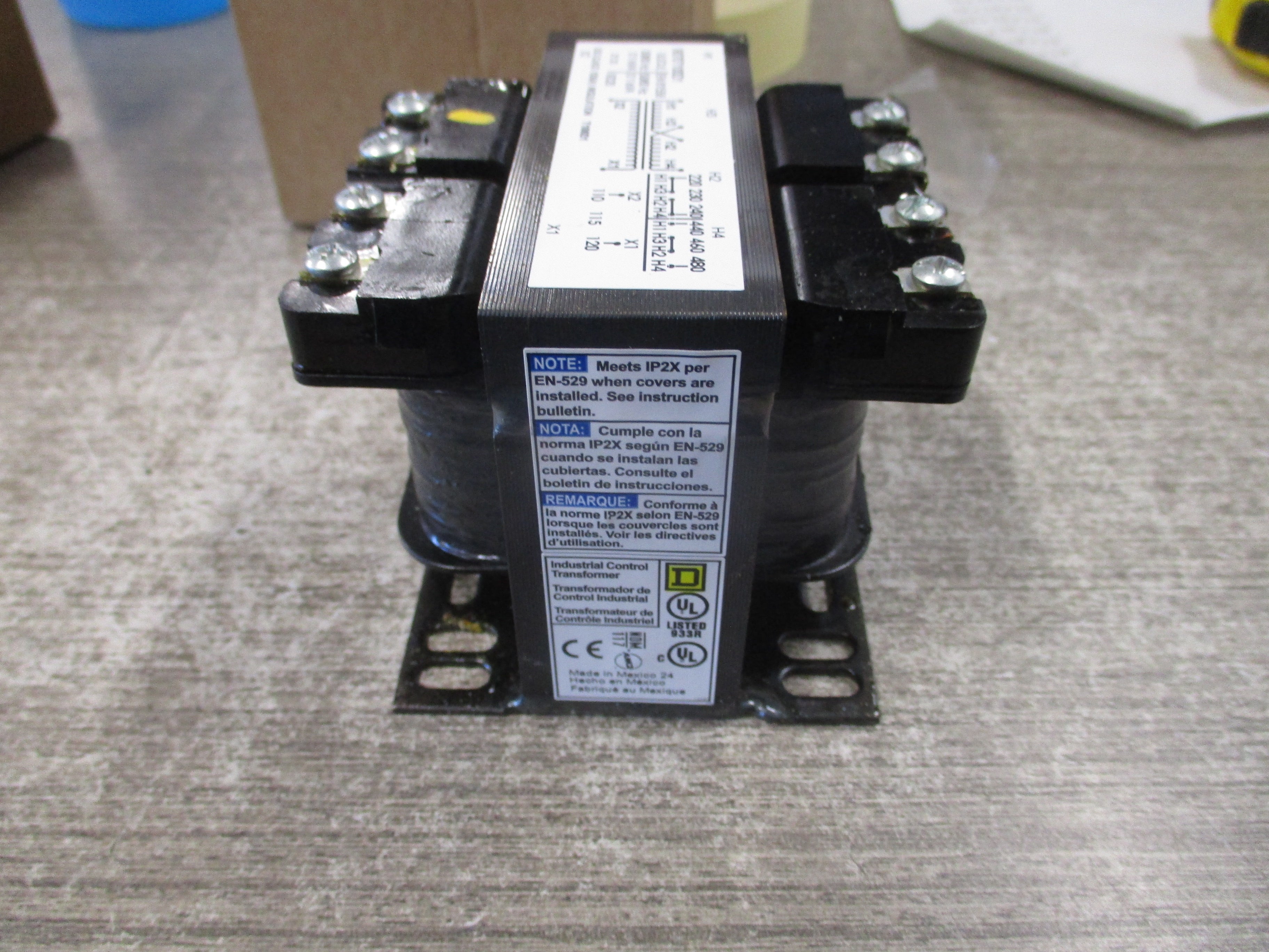 Square D Control Transformer 9070T100D1 0.1kVA Pri: 240/480V Sec: 120V 1Ph 50/60Hz New Surplus