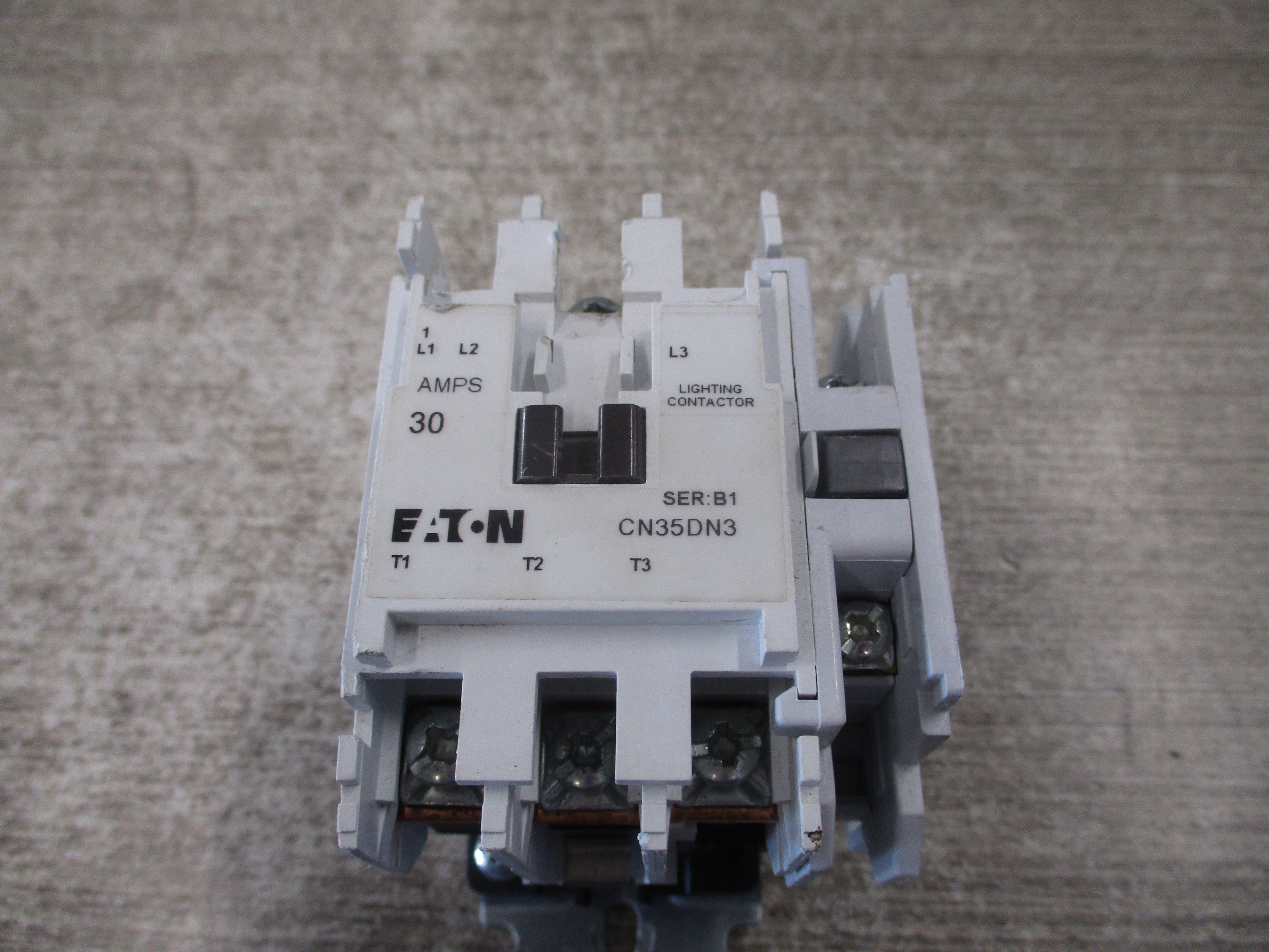 Eaton Lighting Contactor CN35DN3 Ser. B1 120V Coil 30A W/Aux Contact Used