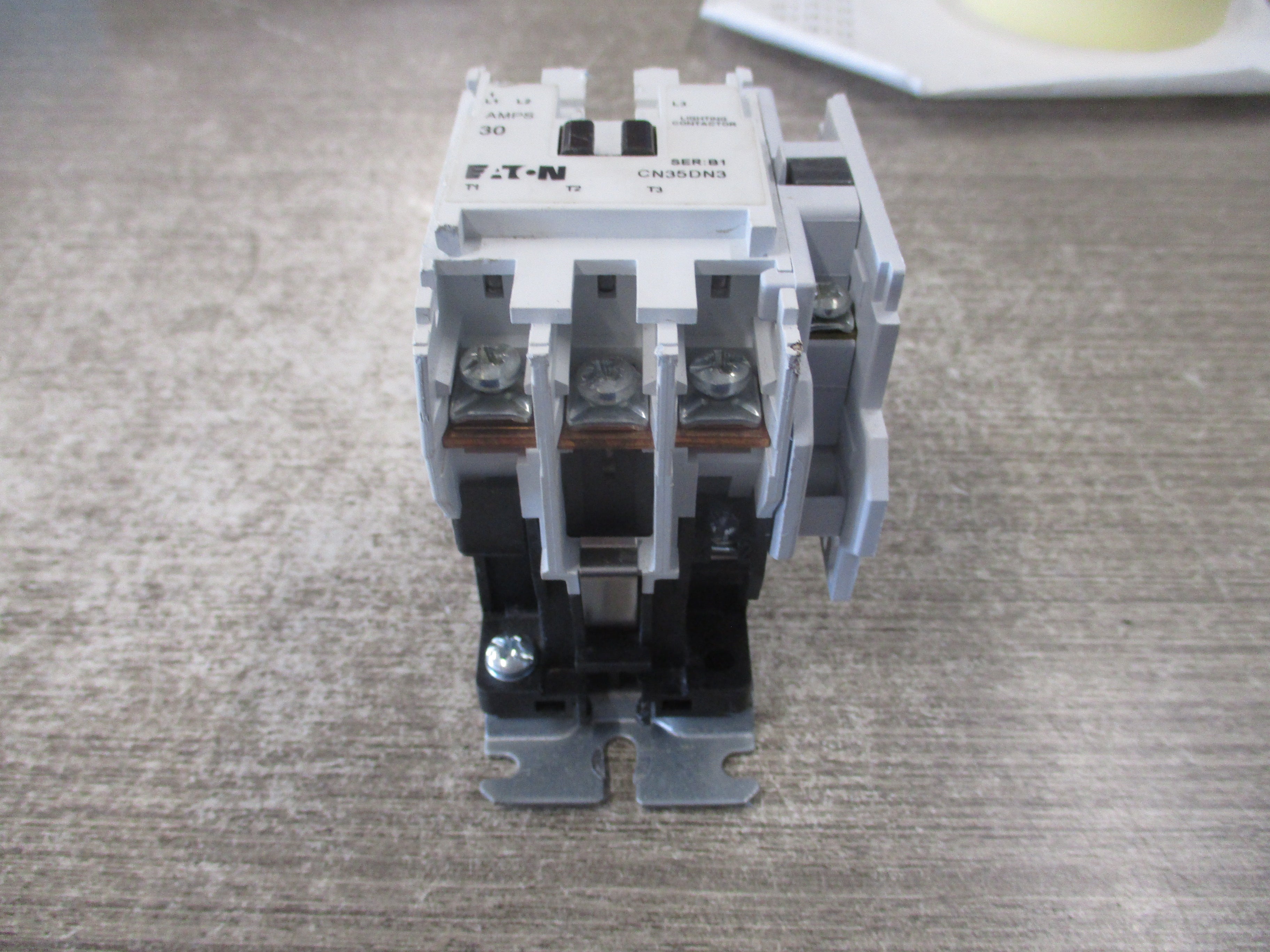 Eaton Lighting Contactor CN35DN3 Ser. B1 120V Coil 30A W/Aux Contact Used