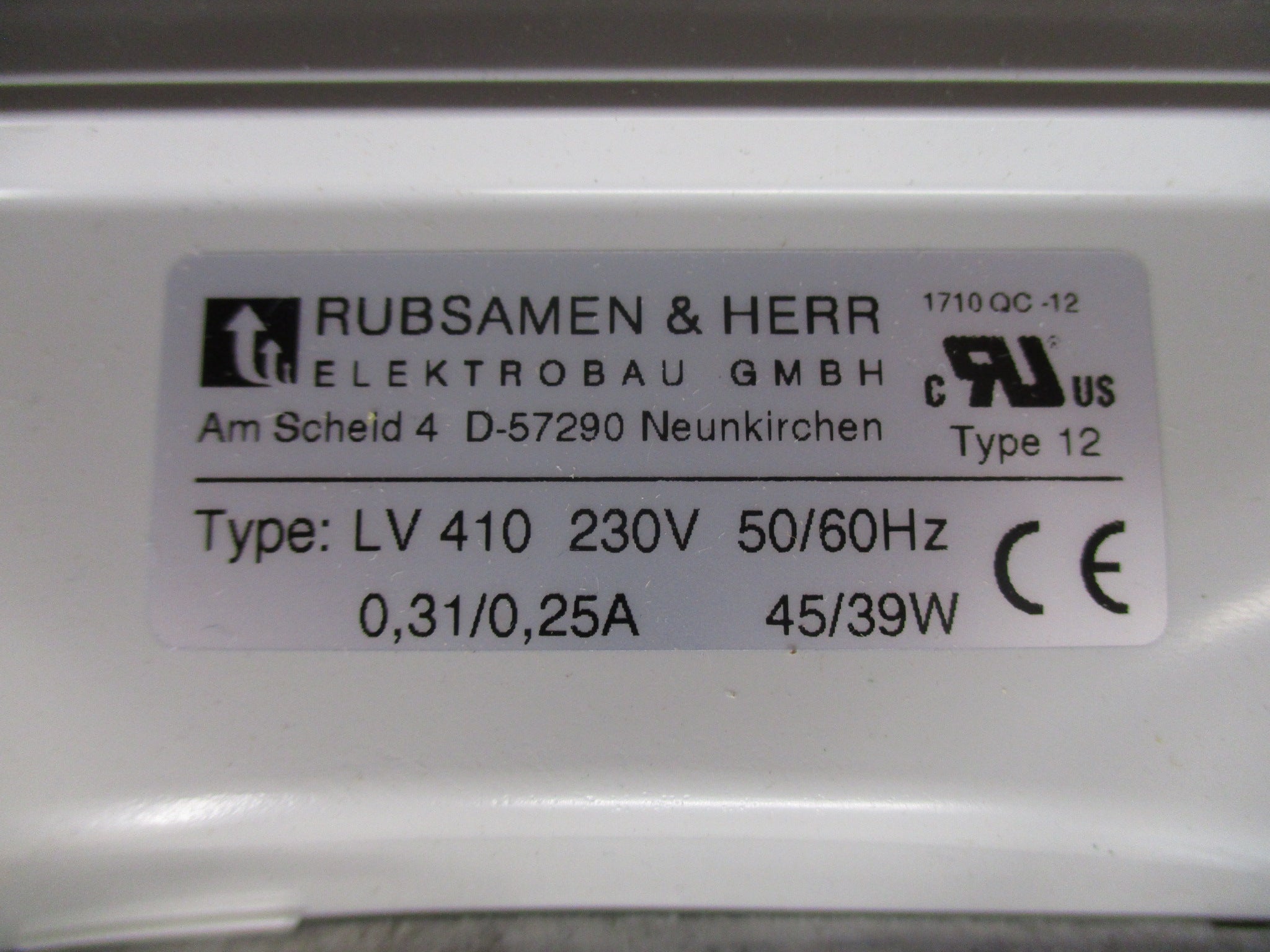 Rubsamen & Herr Filter Fan LV 410 230V 50/60Hz New Surplus
