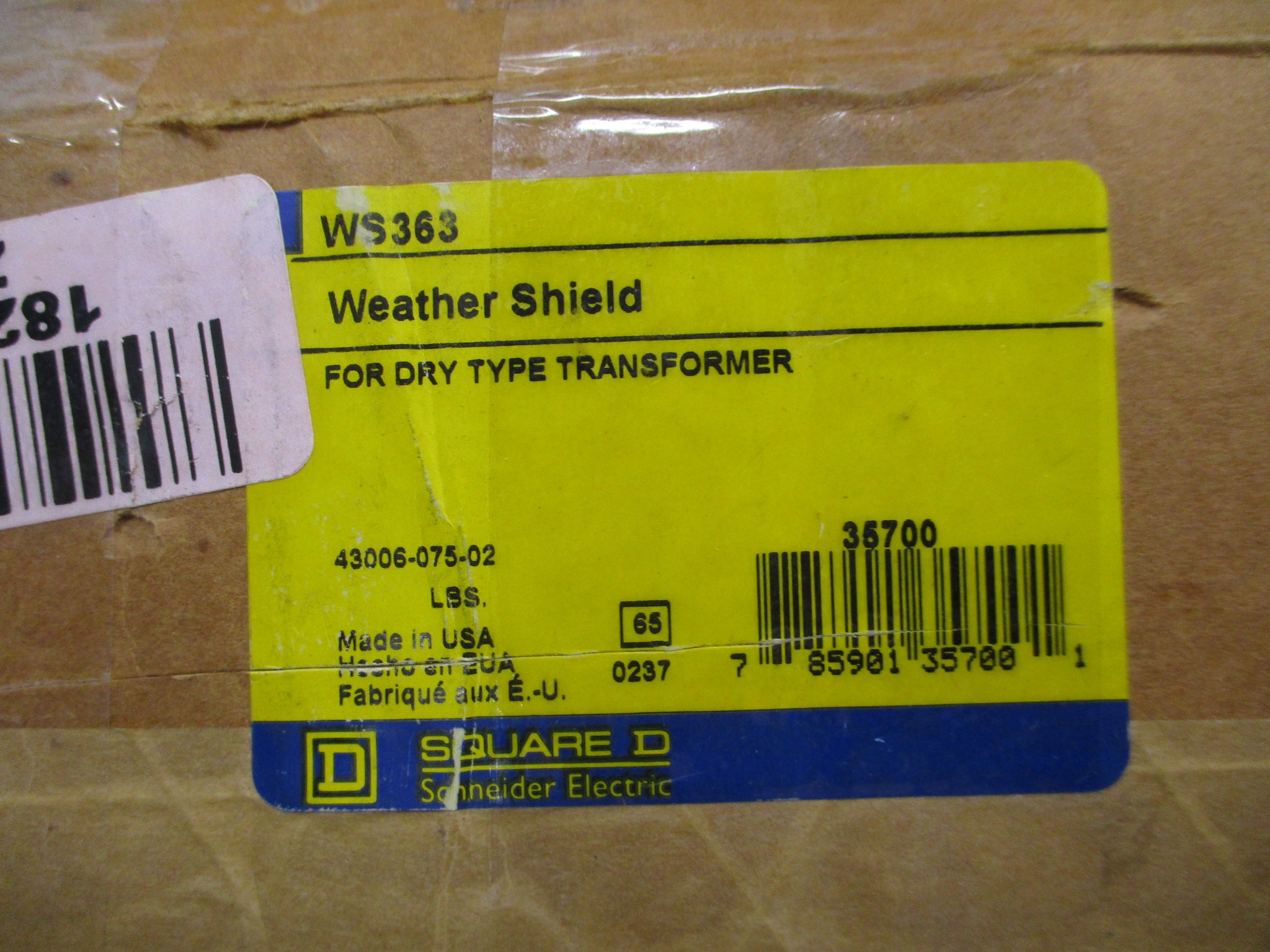 Square D Weather Shield WS363 For Dry Type Transformer New Surplus