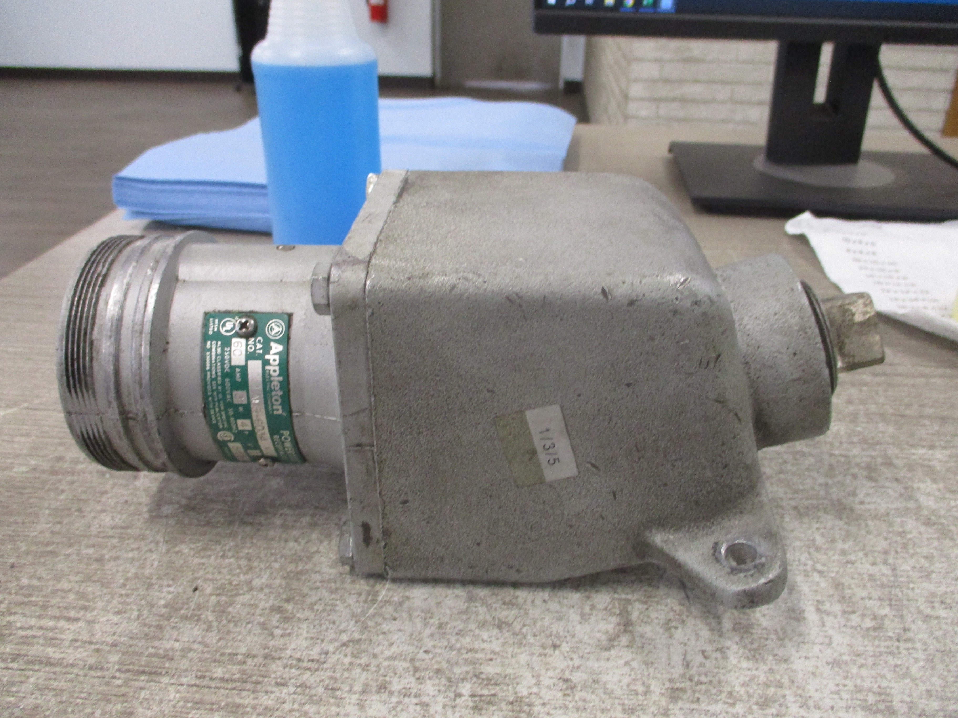 Appleton Powertite Receptacle ADR-6034 60A 600V 3W 4P W/Base *No Cover* Used