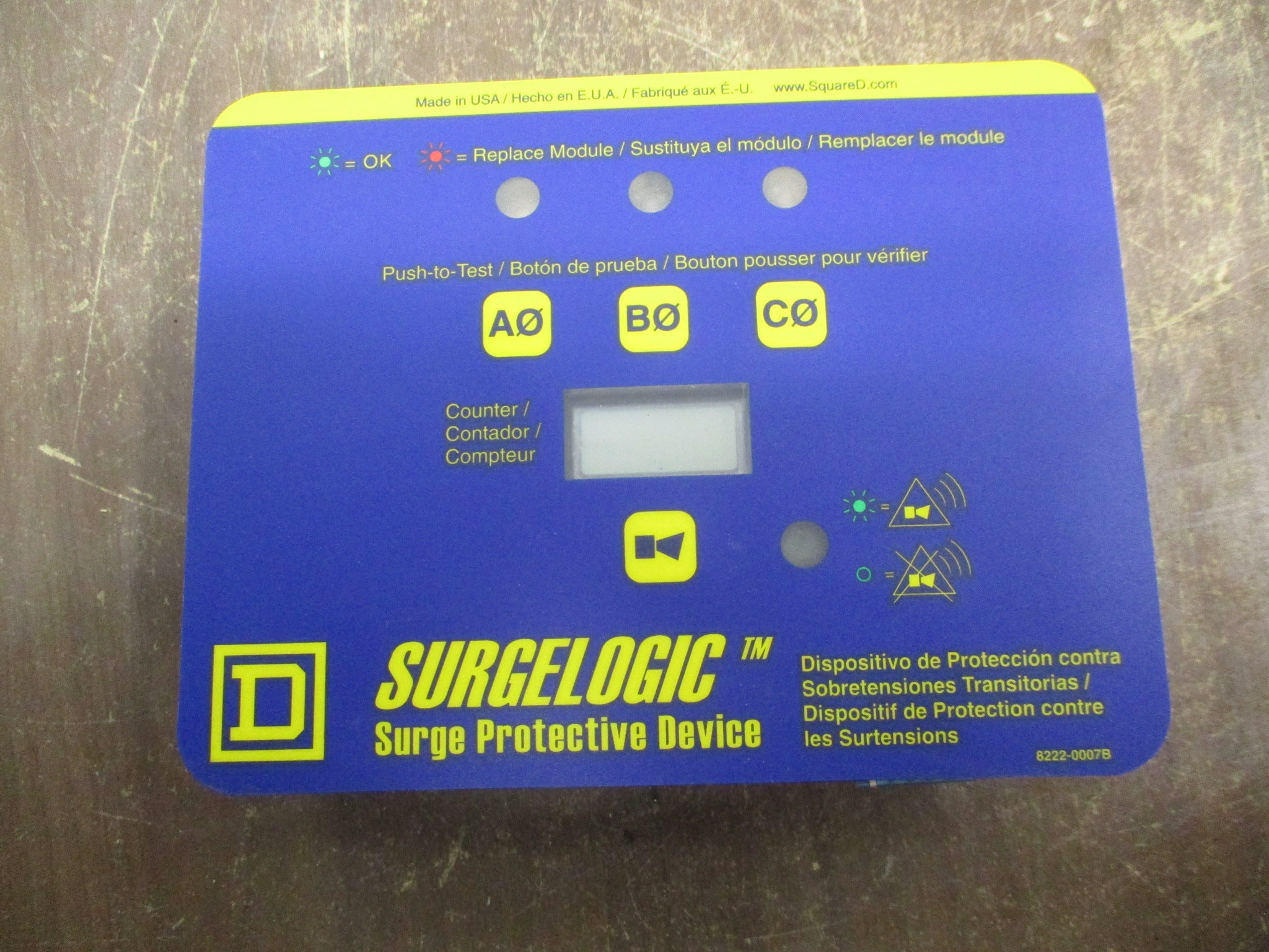 Square D SurgeLogic Surge Protective Device Display TVS3DSPHC Used