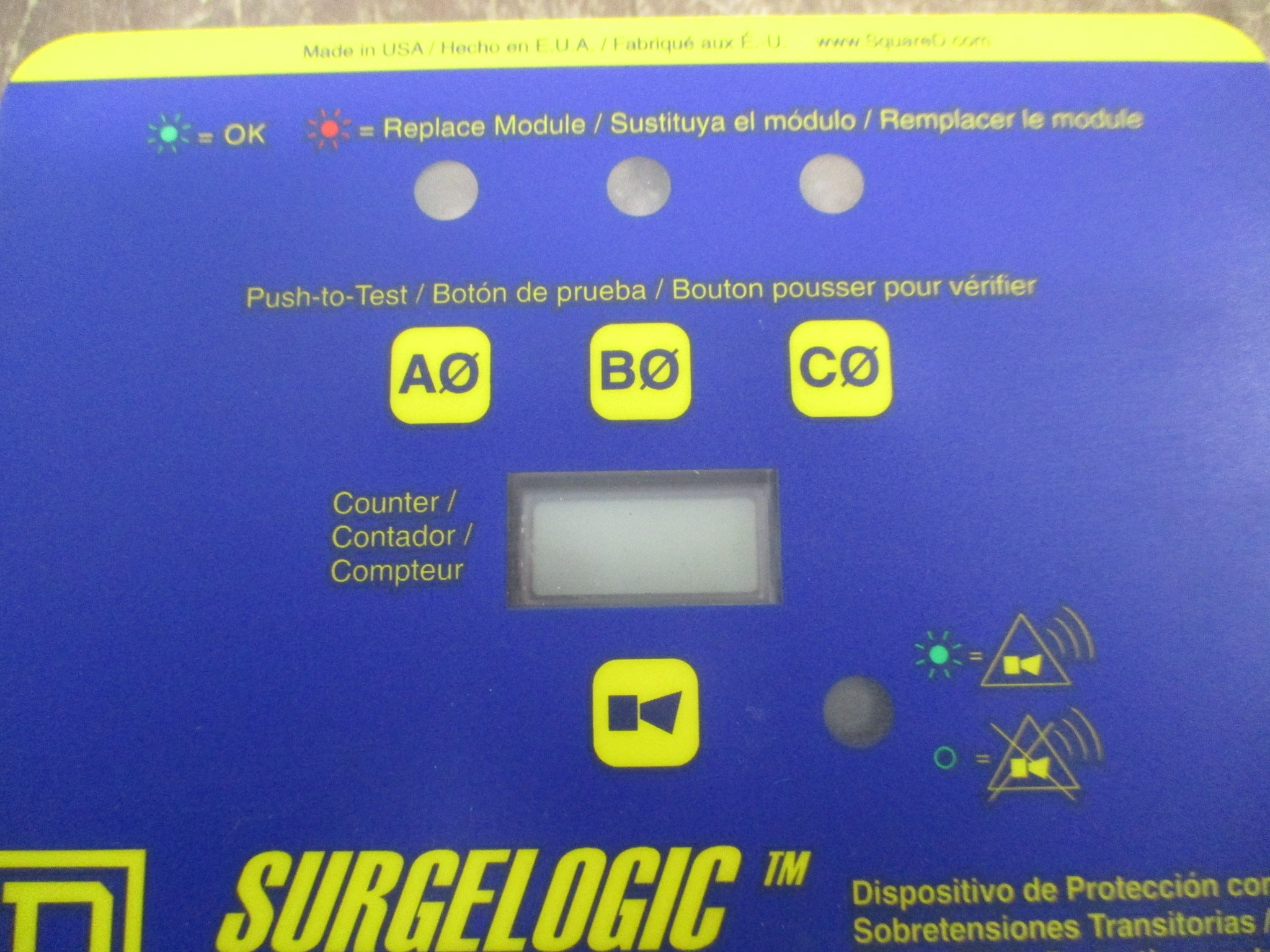 Square D SurgeLogic Surge Protective Device Display TVS3DSPHC Used