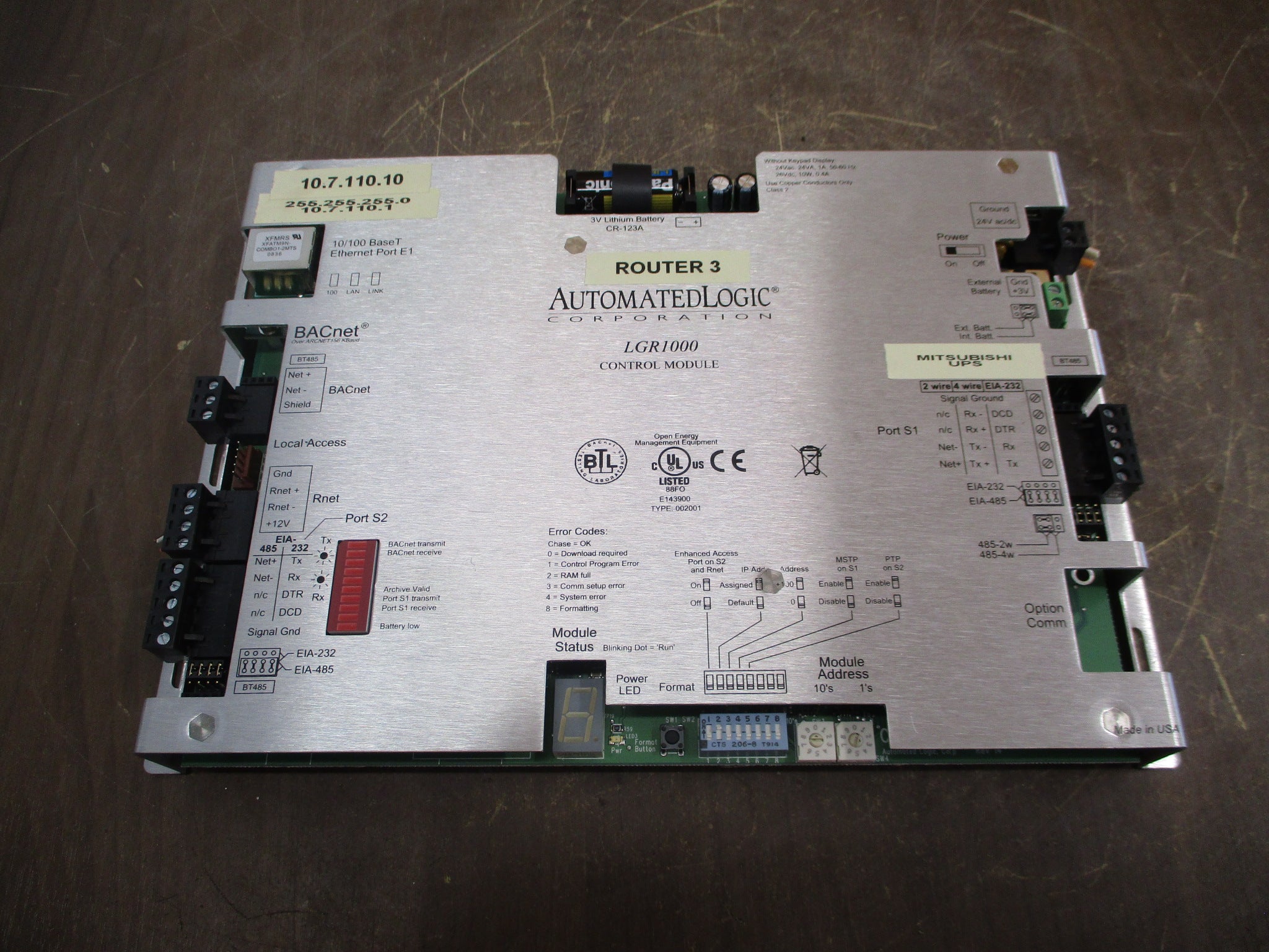 Automated Logic Control Module LGR1000 Used
