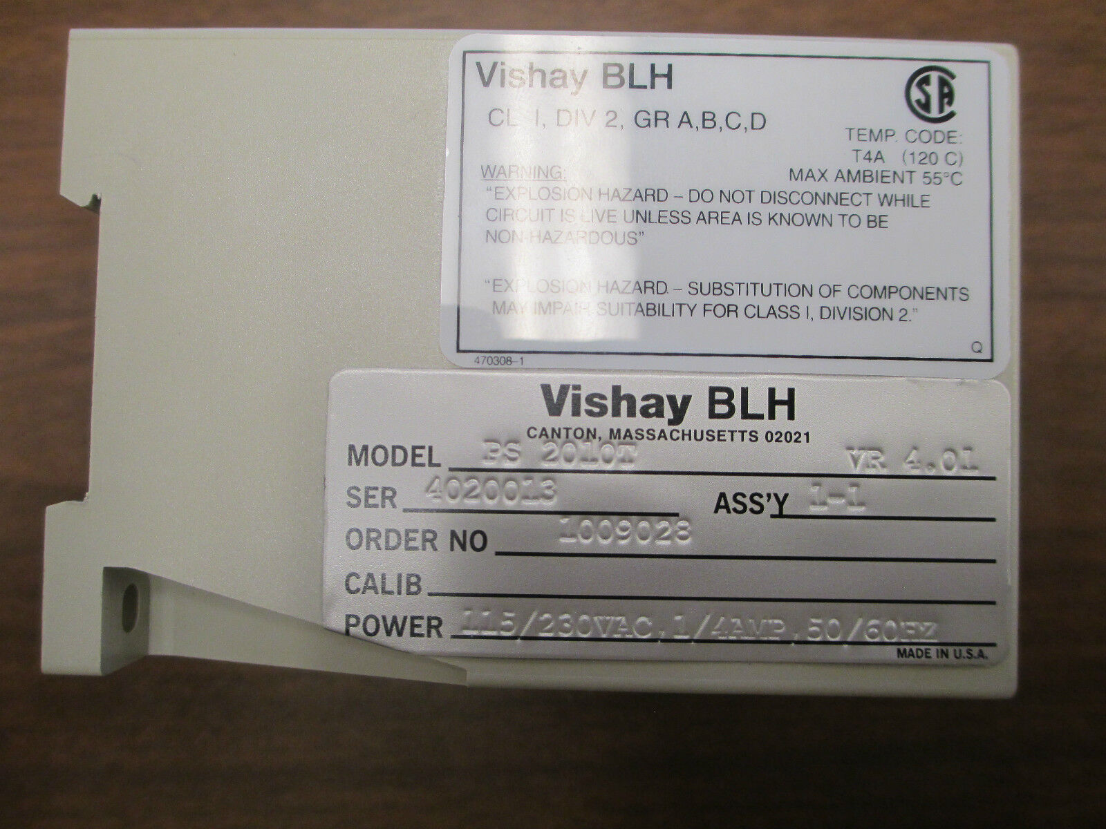 Vishay BLH Transmitter PS 2010T, 115/230V 1/4A, 50/60Hz