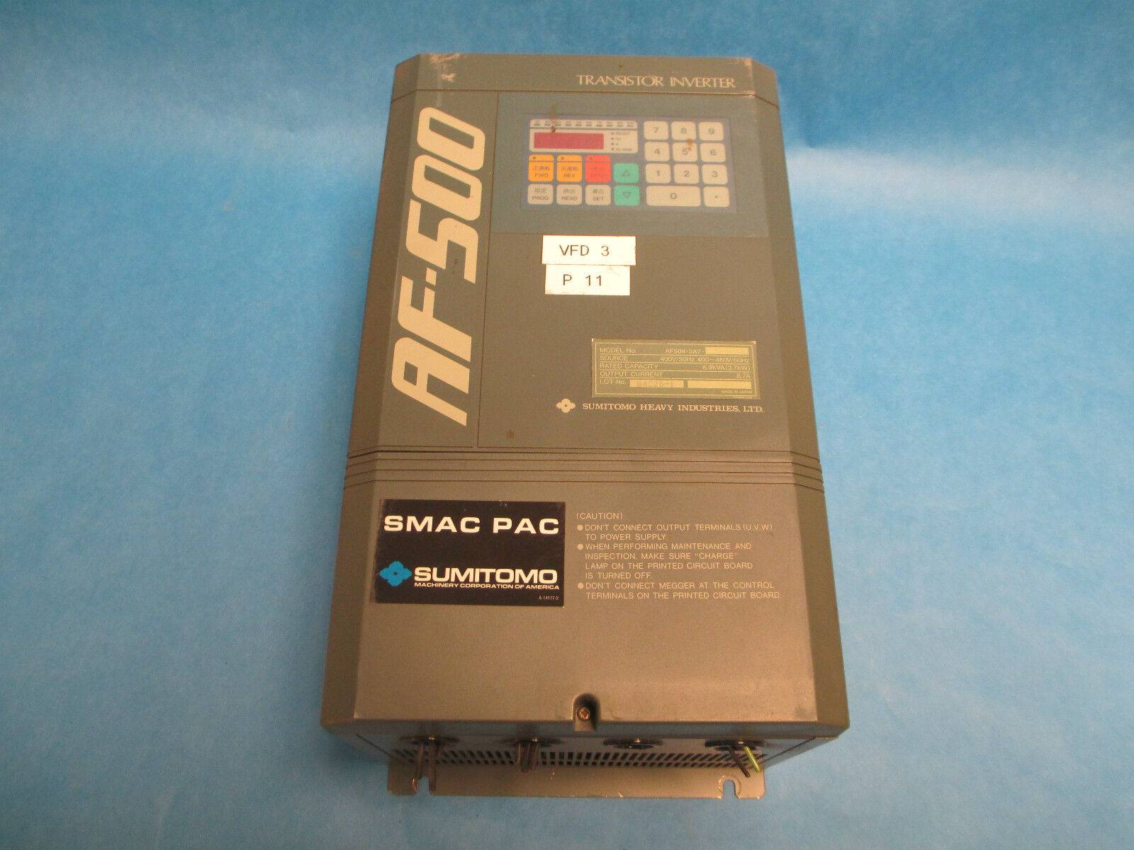 Sumitomo Transistor Inverter AF-500, AF504-3A7, 8.7A 460V 5HP