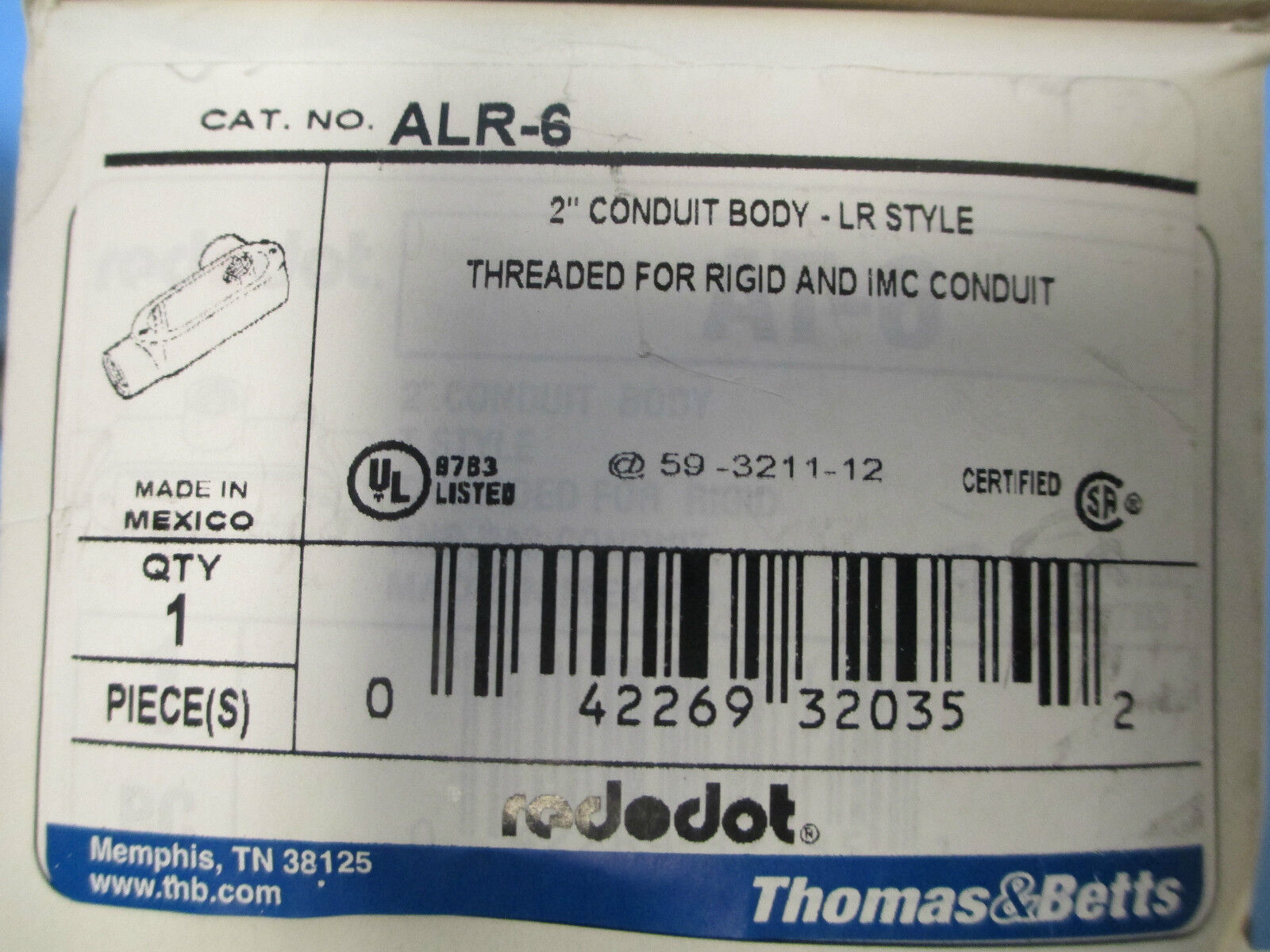Red Dot 2" Al Counduit Body LB, ALR-6, New in Box!!!