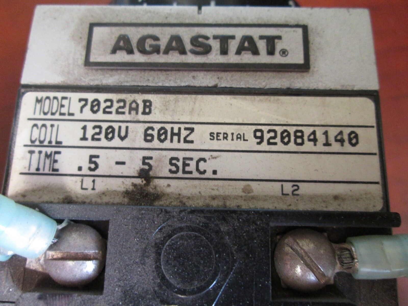 Agastat Timer 7022AB 120 V .5-5 Sec 60 Hz Used
