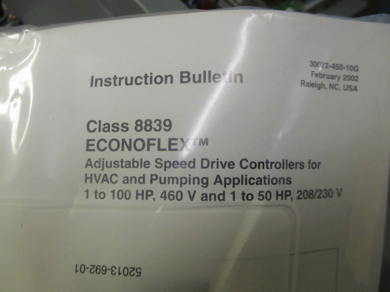 Square D EconoFlex FLEX58KU18N4, 460V, 2.1A, 1HP, .75KW Used