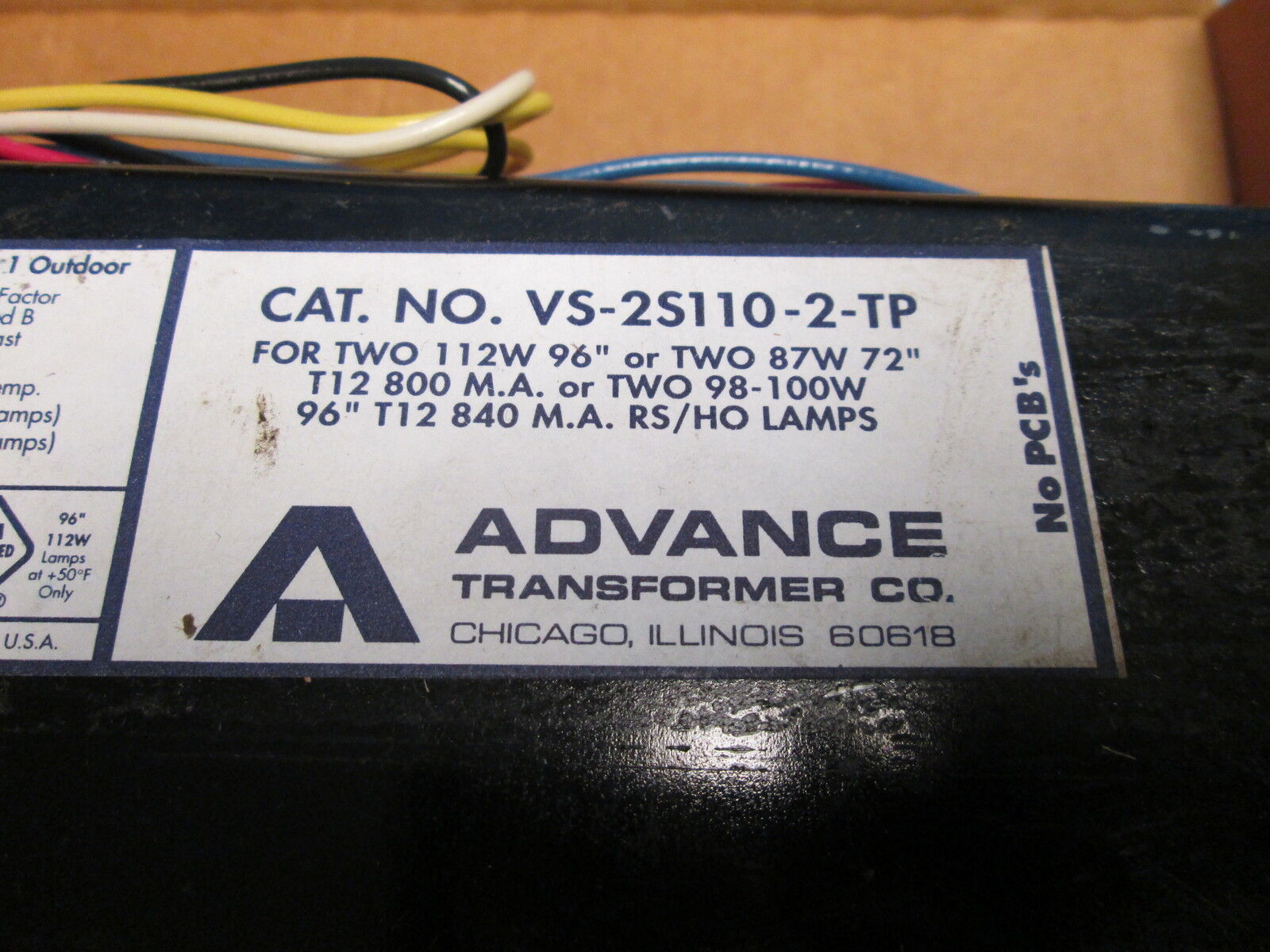 Advance Ballast VS-2S110-TP 277v