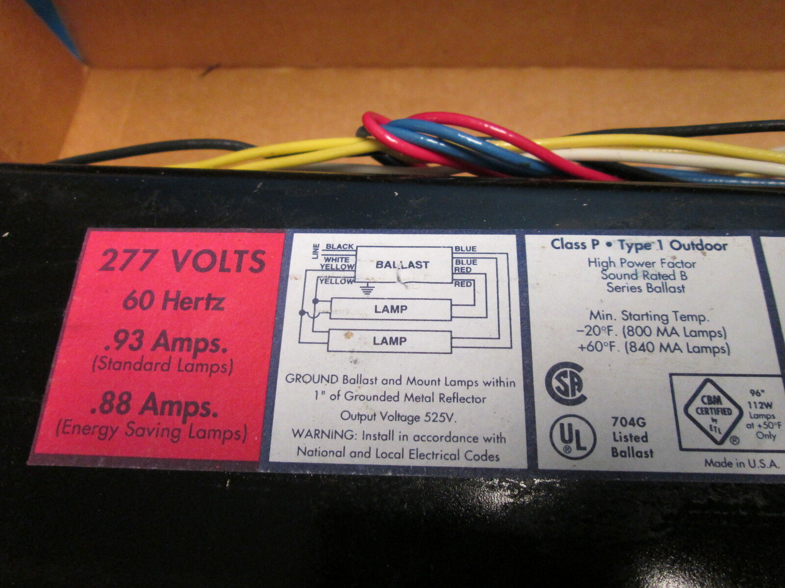 Advance Ballast VS-2S110-TP 277v