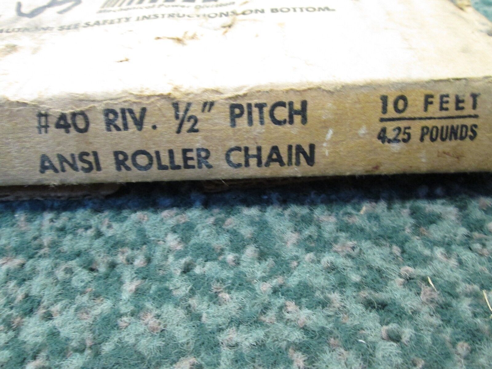 Rexnord Roller Chain #40 Riv 1/2" Pitch 10ft