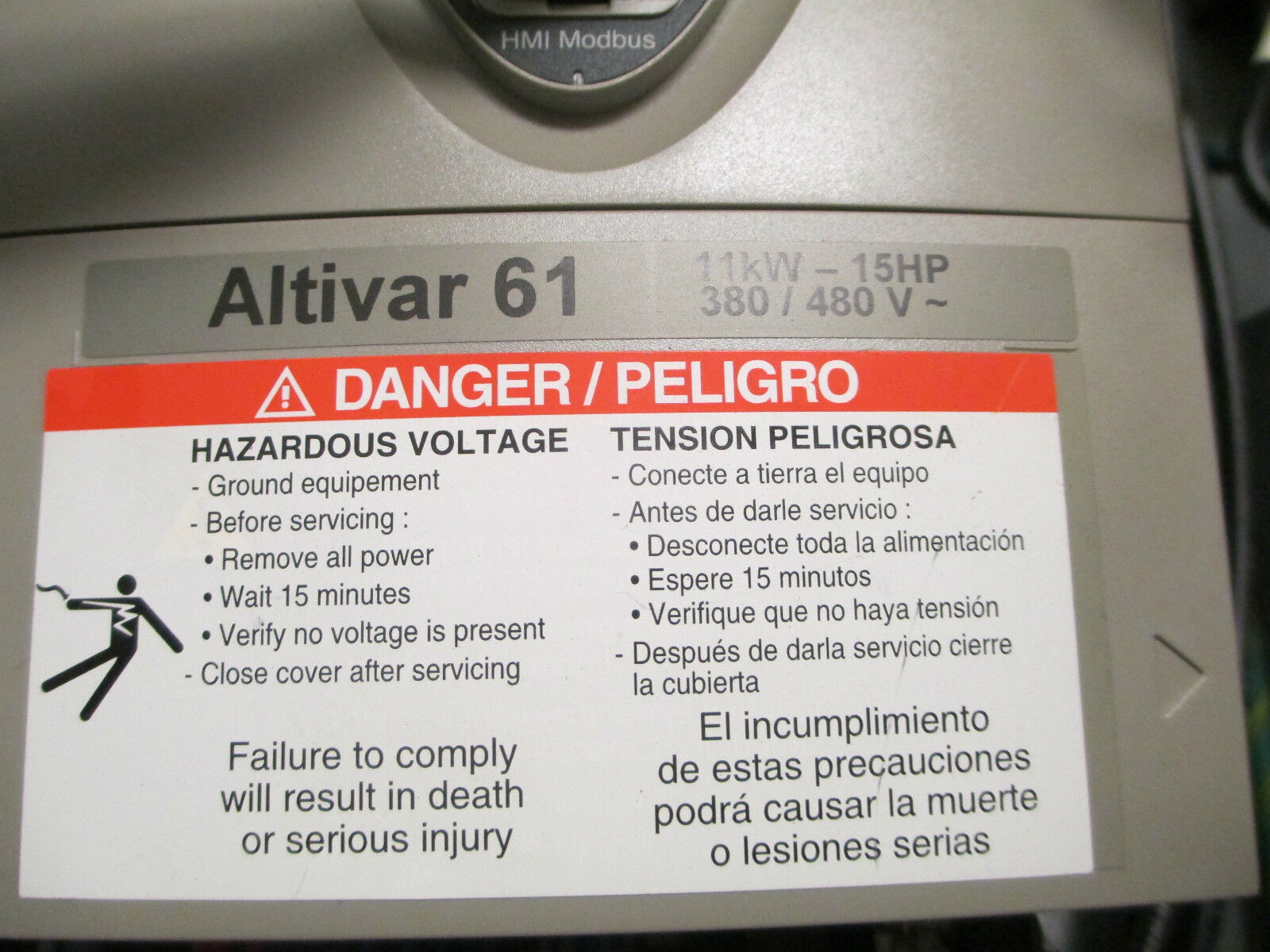 Square D E-Flex Motor Controller ATV61HD11N4 15HP 15 KW 27A 460V Used