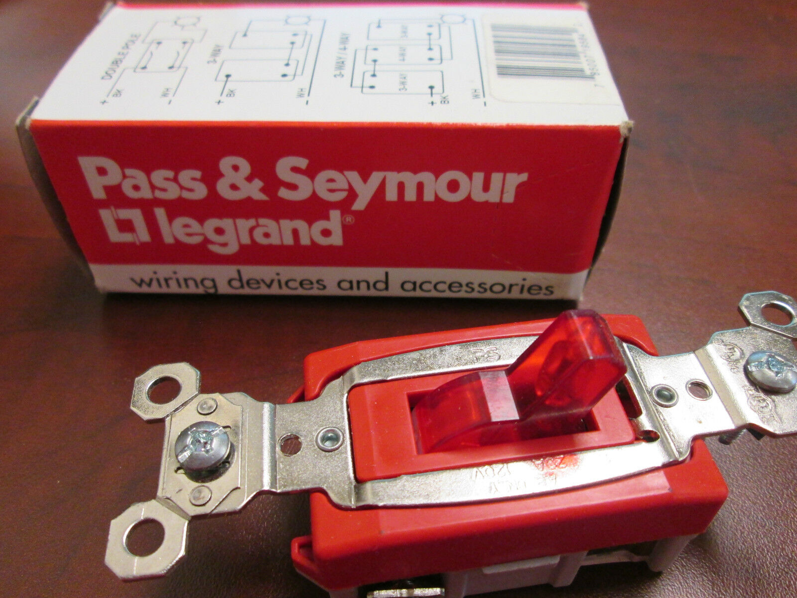 Legrand Single Pole Pilot Switch PS20AC1-RPL 20A 120V New