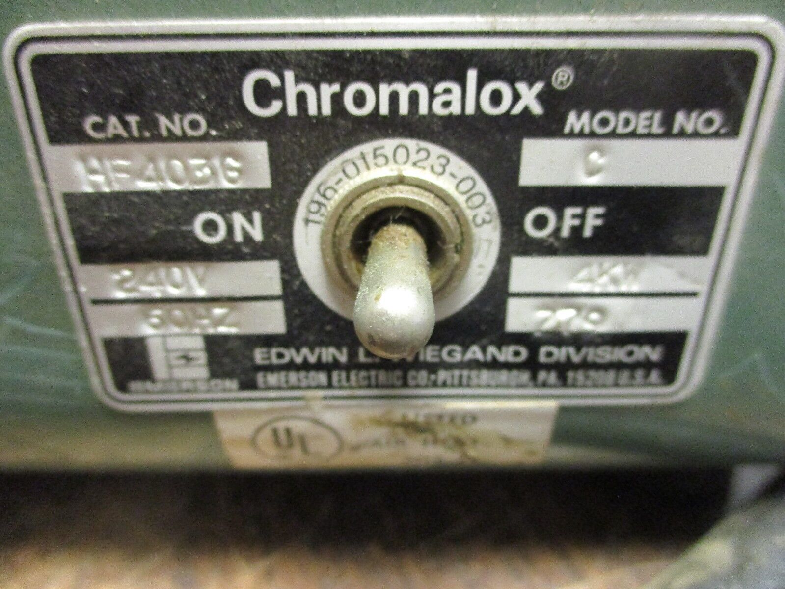 Emerson Chromalox Electric Garage Heater HF403G 240V 60Hz 4KW Used