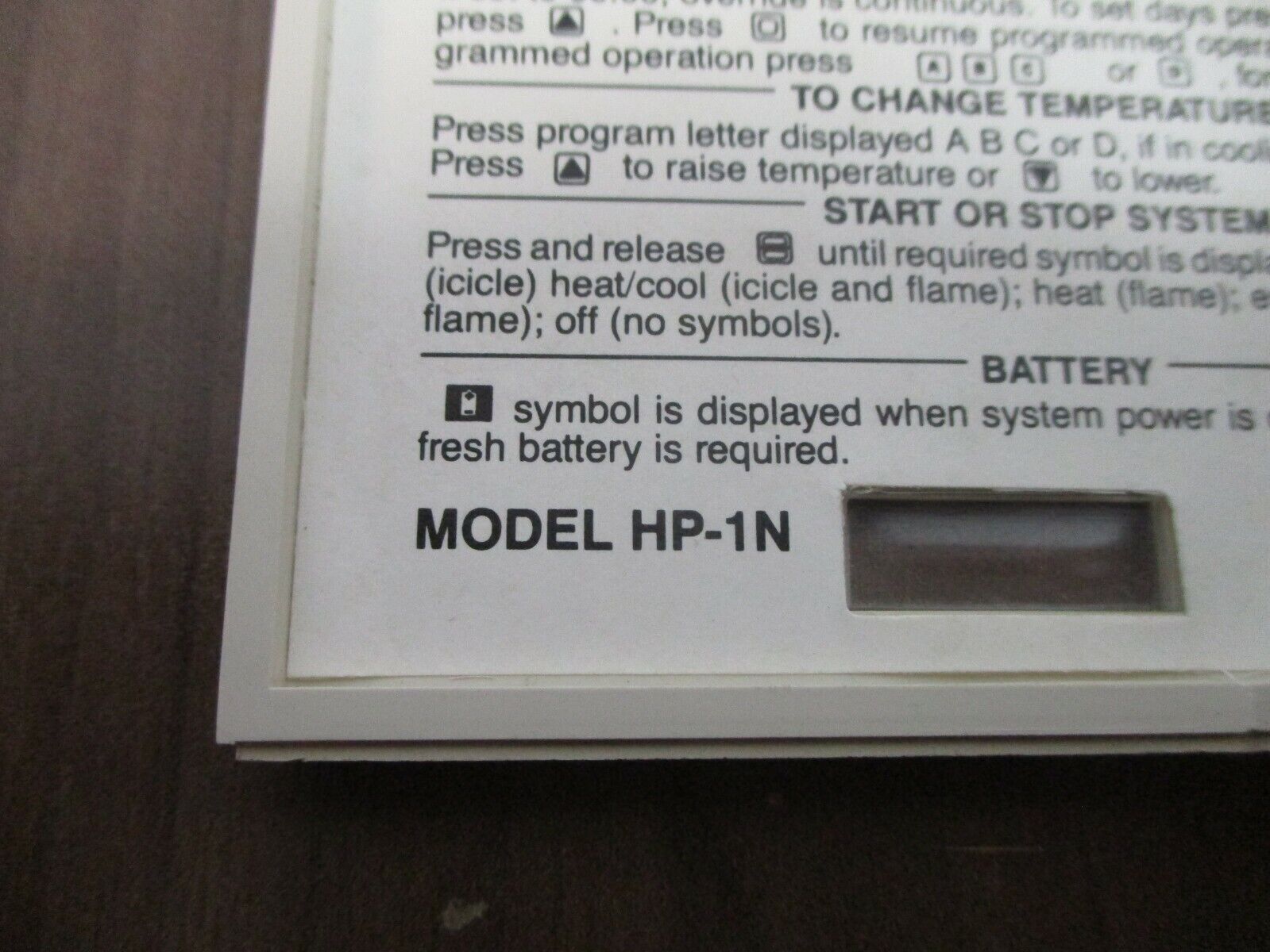 Valera Enerstat Programmable Thermostat HP-1N Used