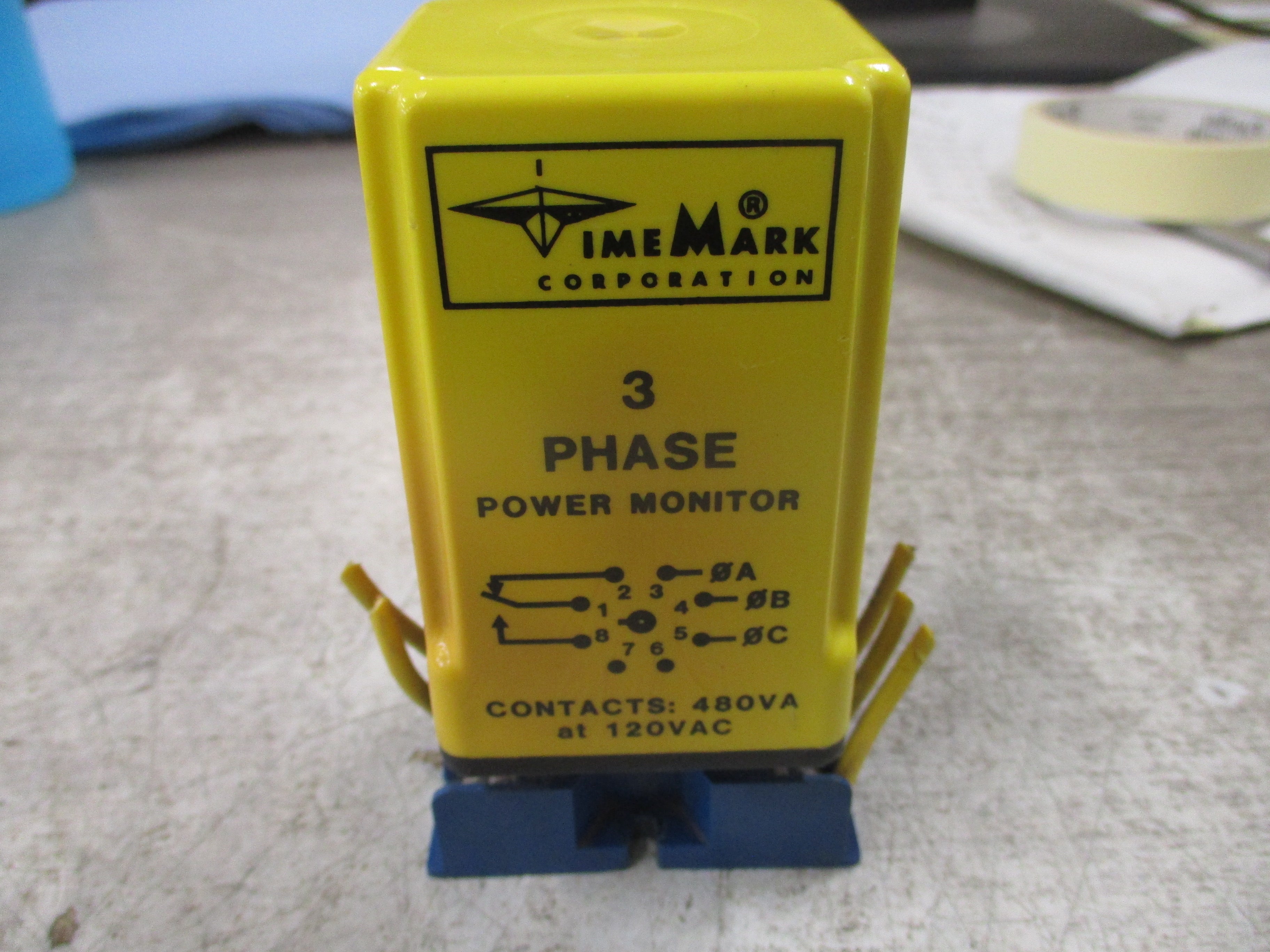 Time Mark 3Ph Power Monitor A258B 380-500V 60Hz W/Base