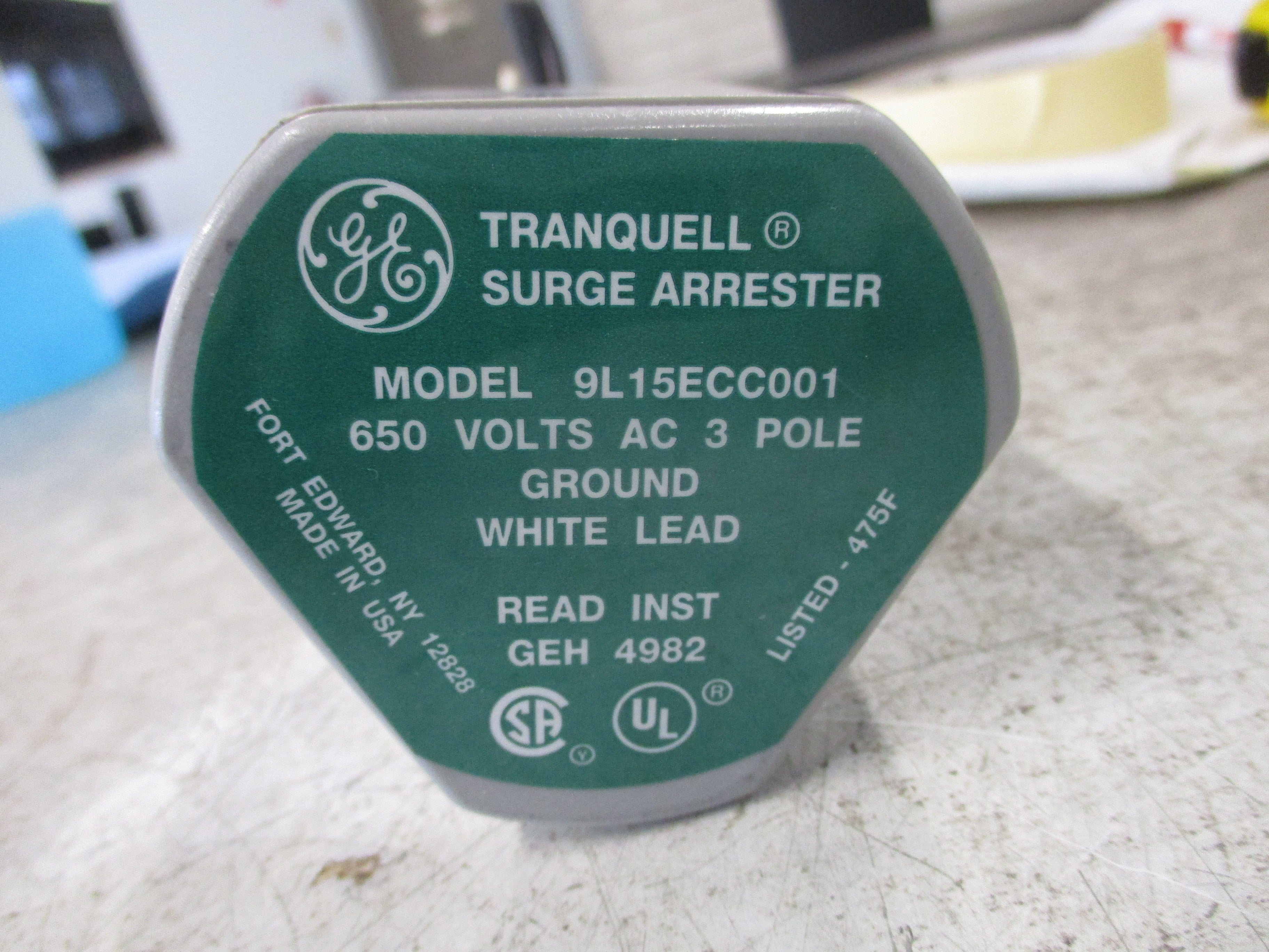 GE Surge Arrester 9L15ECC001 650VAC 3P Used