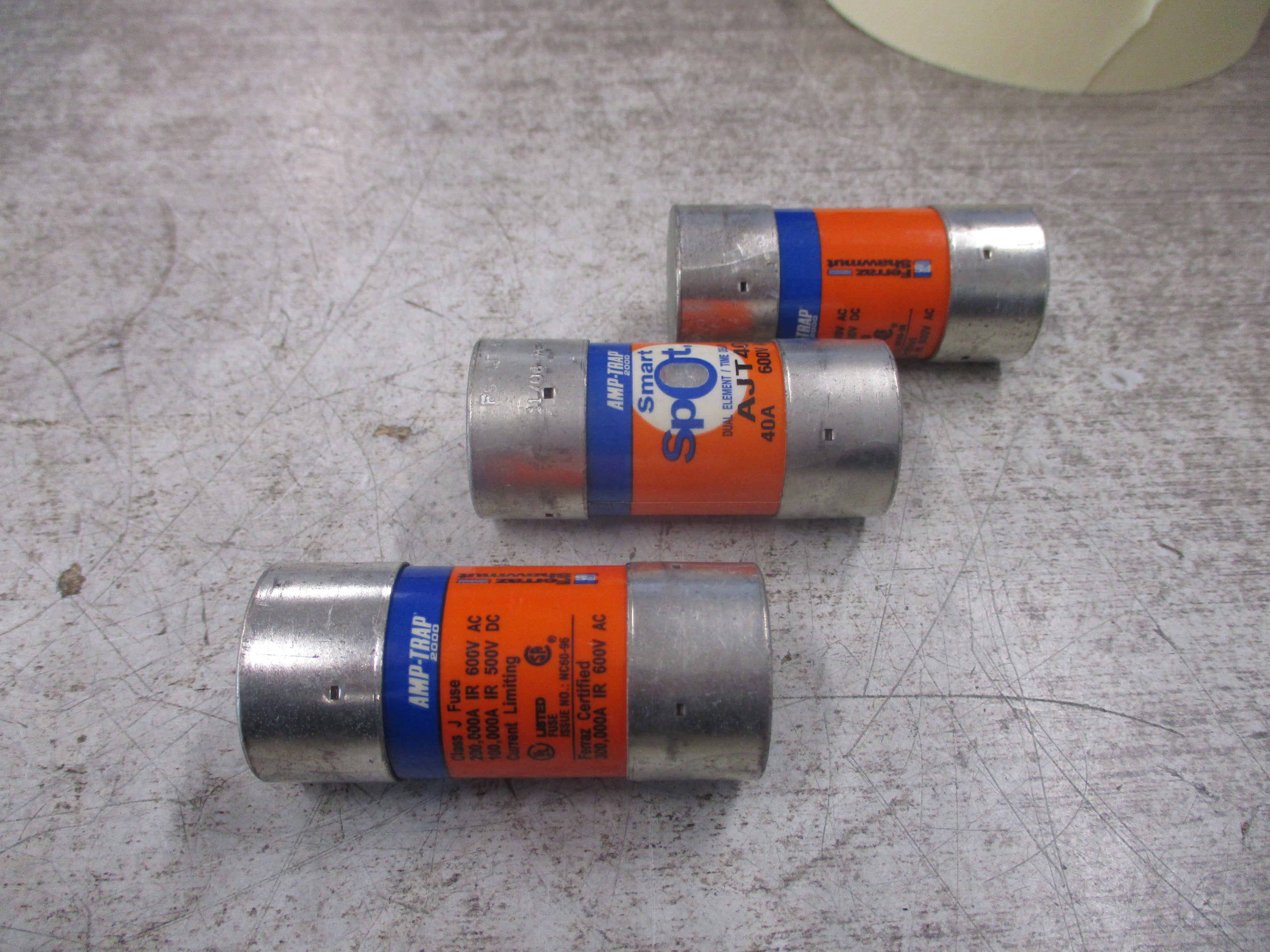 Ferraz Shawmut Amp-Trap 2000 Fuse AJT40 40A 600V *Lot of 3* Used