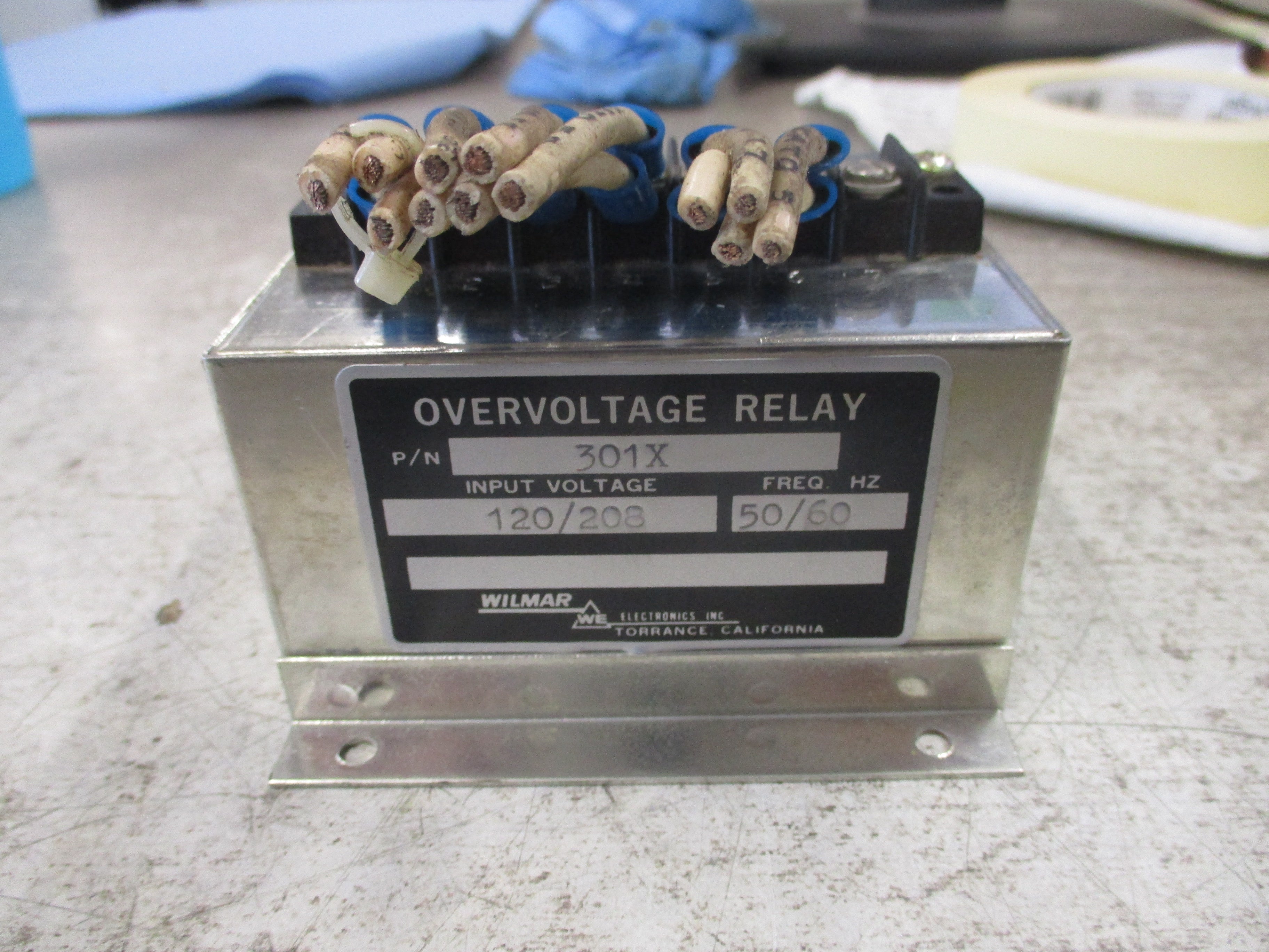 Wilmar Overvoltage relay 301X 120/208V 50/60Hz Used