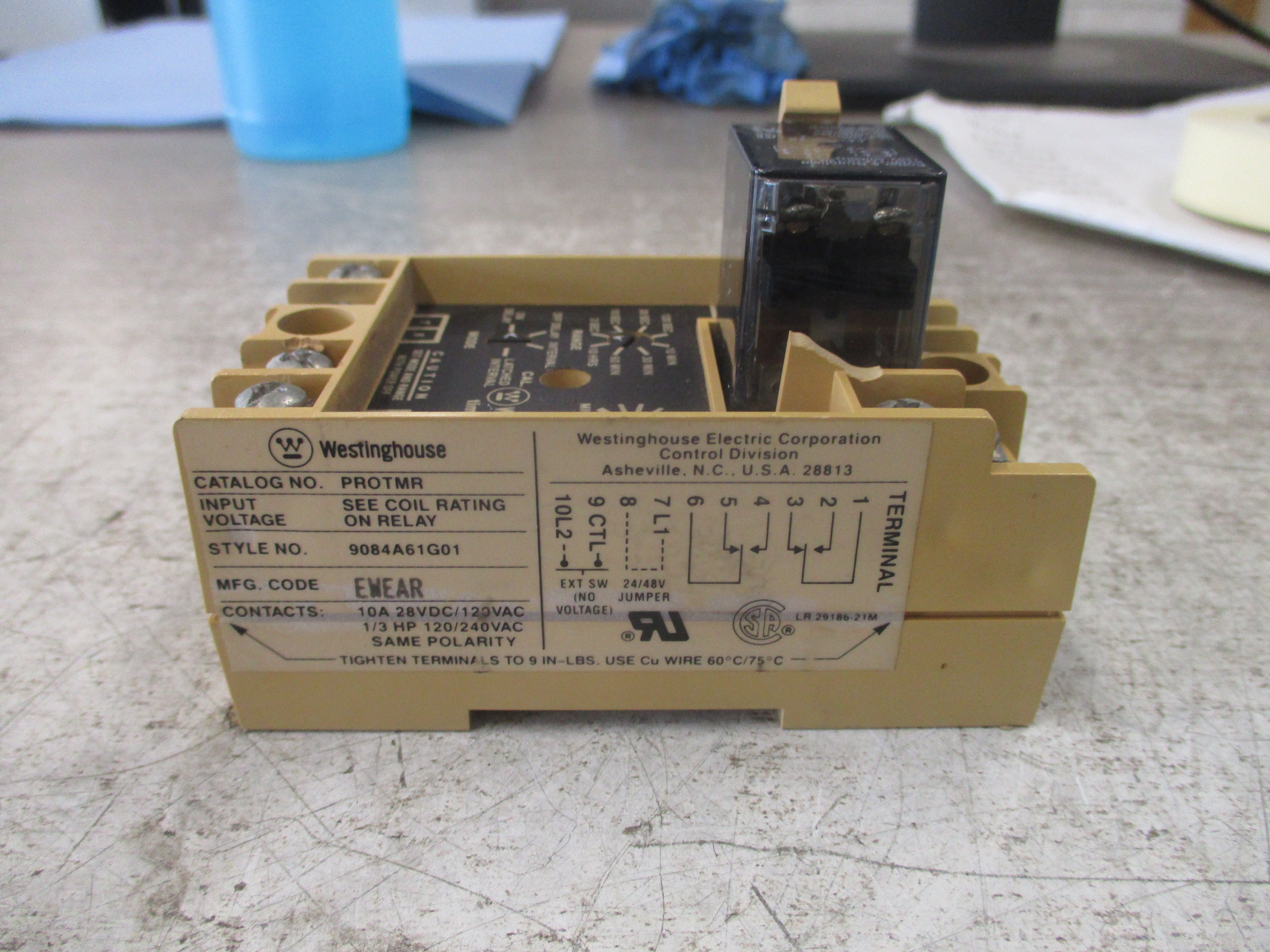 Westinghouse Timing Relay PROTMR Style #: 9084A61G01 120V Input