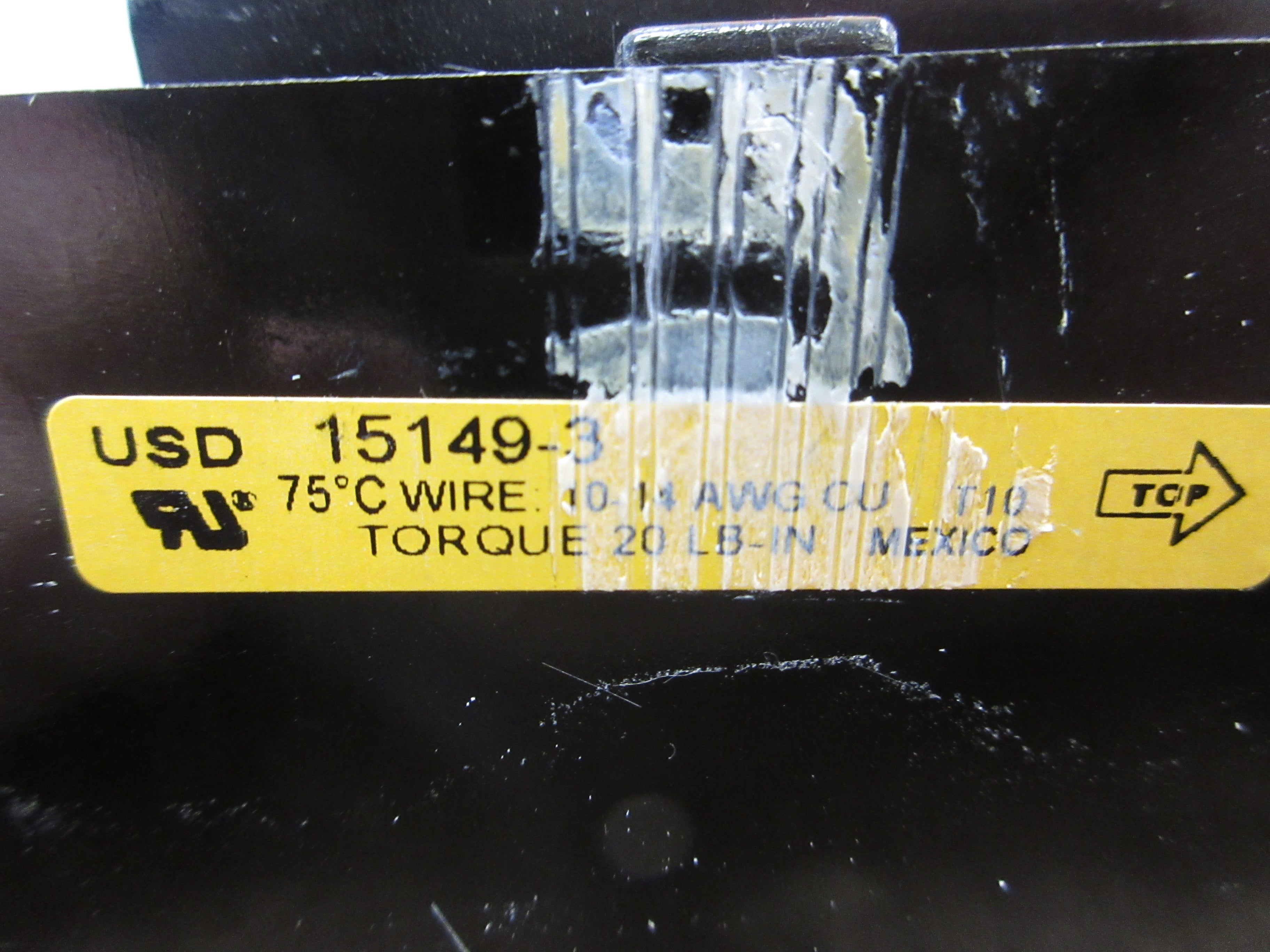 USD Pullout Switch 15149-3 Class J Fuse 600V 30A w/ (3) 6A Fuses Used