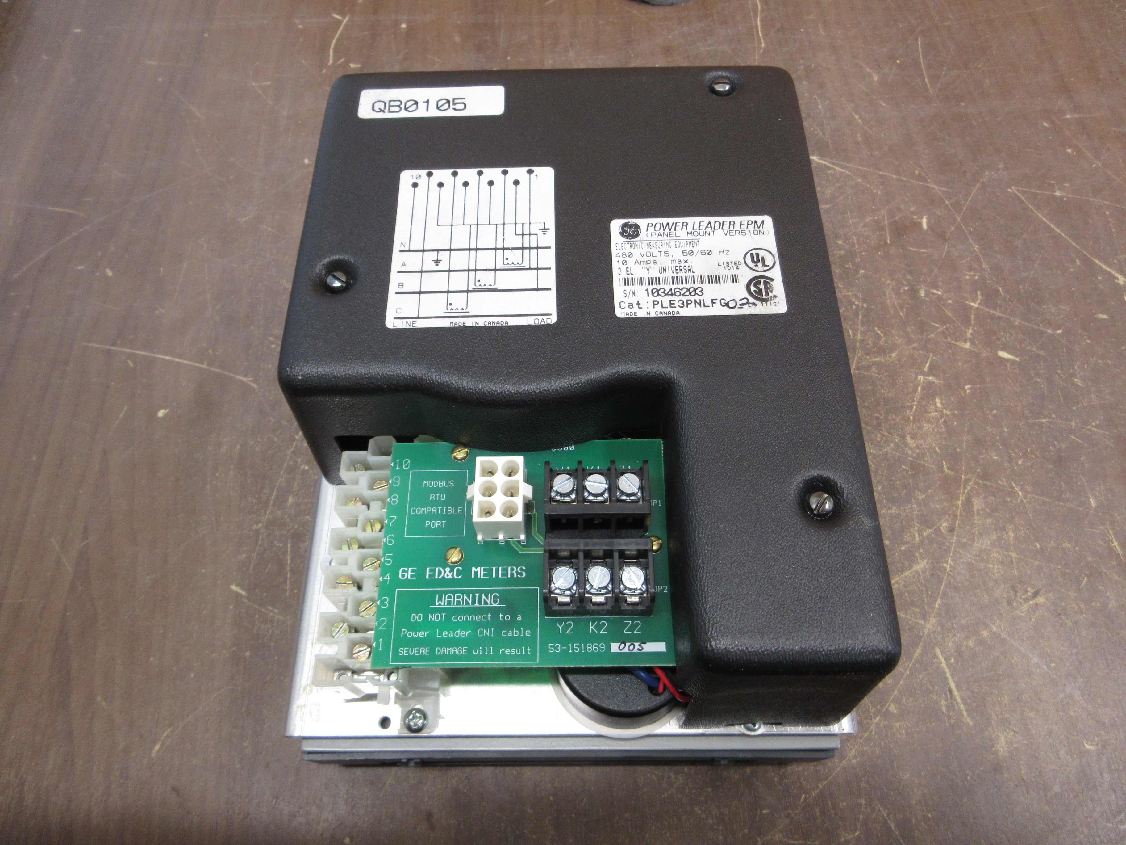 GE Panel Mount Power Leader EPM PLE3PNLFG02 480V 50/60Hz 10A Used