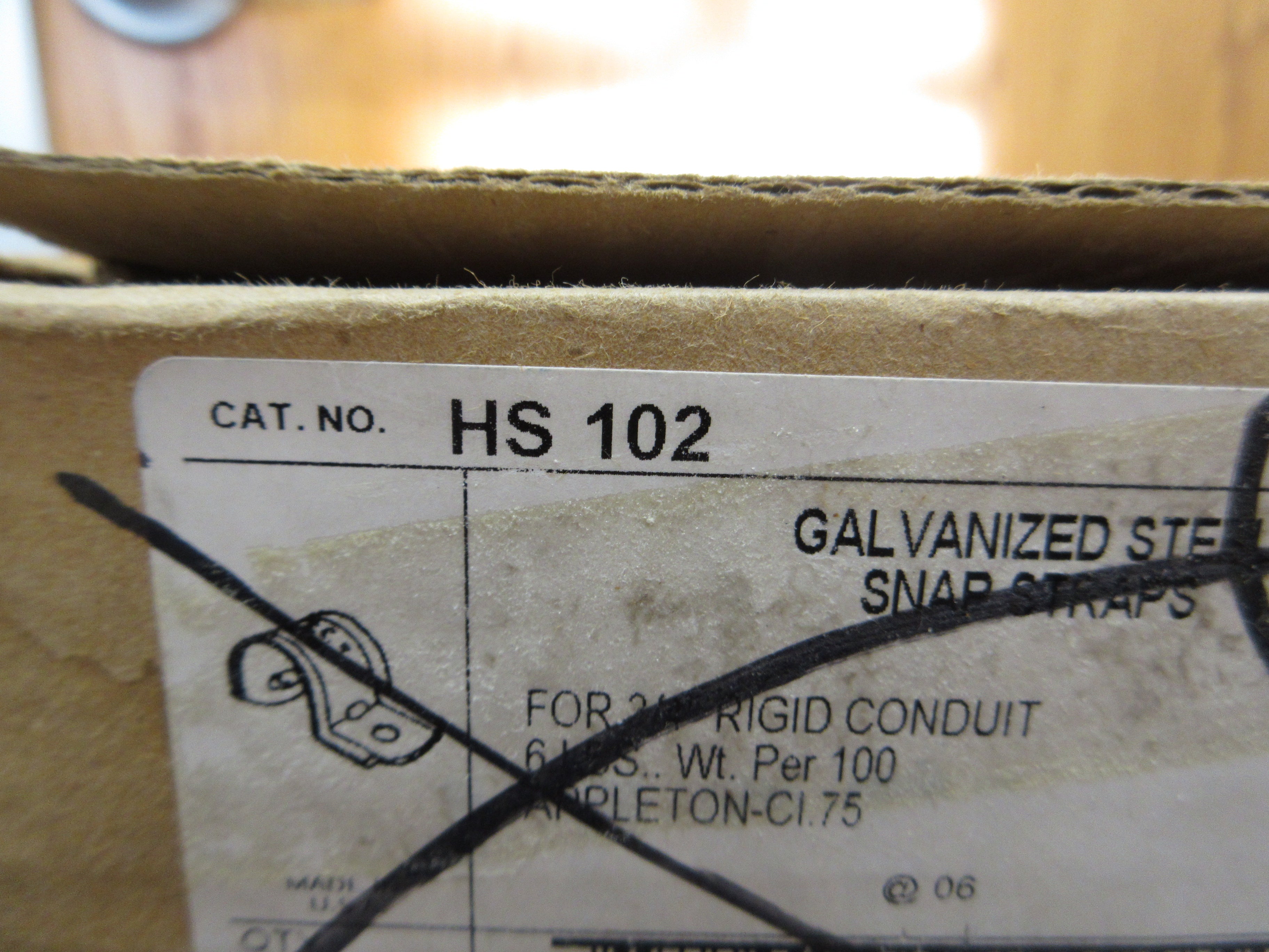 Thomas & Betts Steel City Galvanized Steel Snap Straps HS 102 *Box of 124*