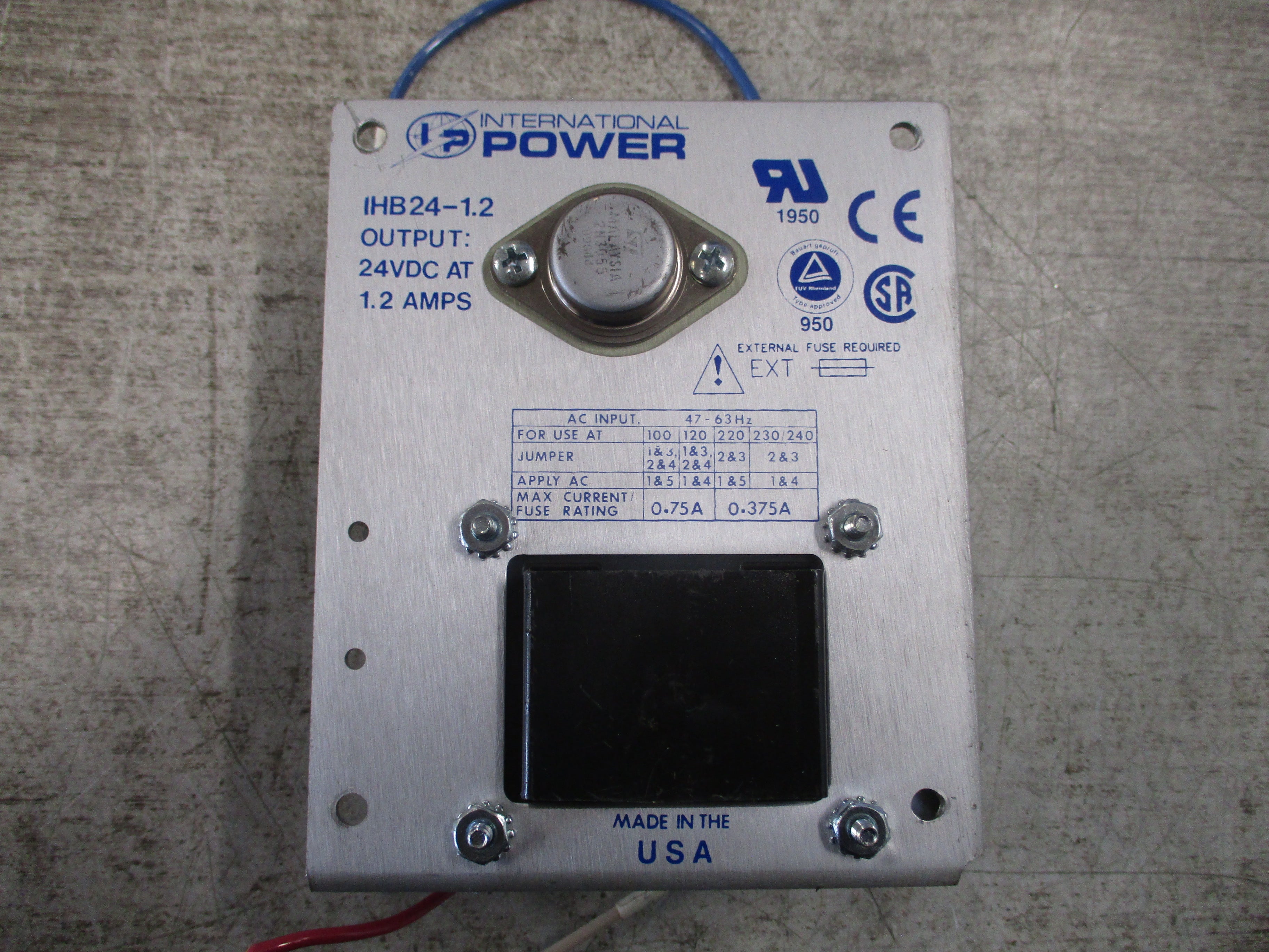 International Power Power Supply IHB24-1.2 Input: 100/120/220/240V 0.75A