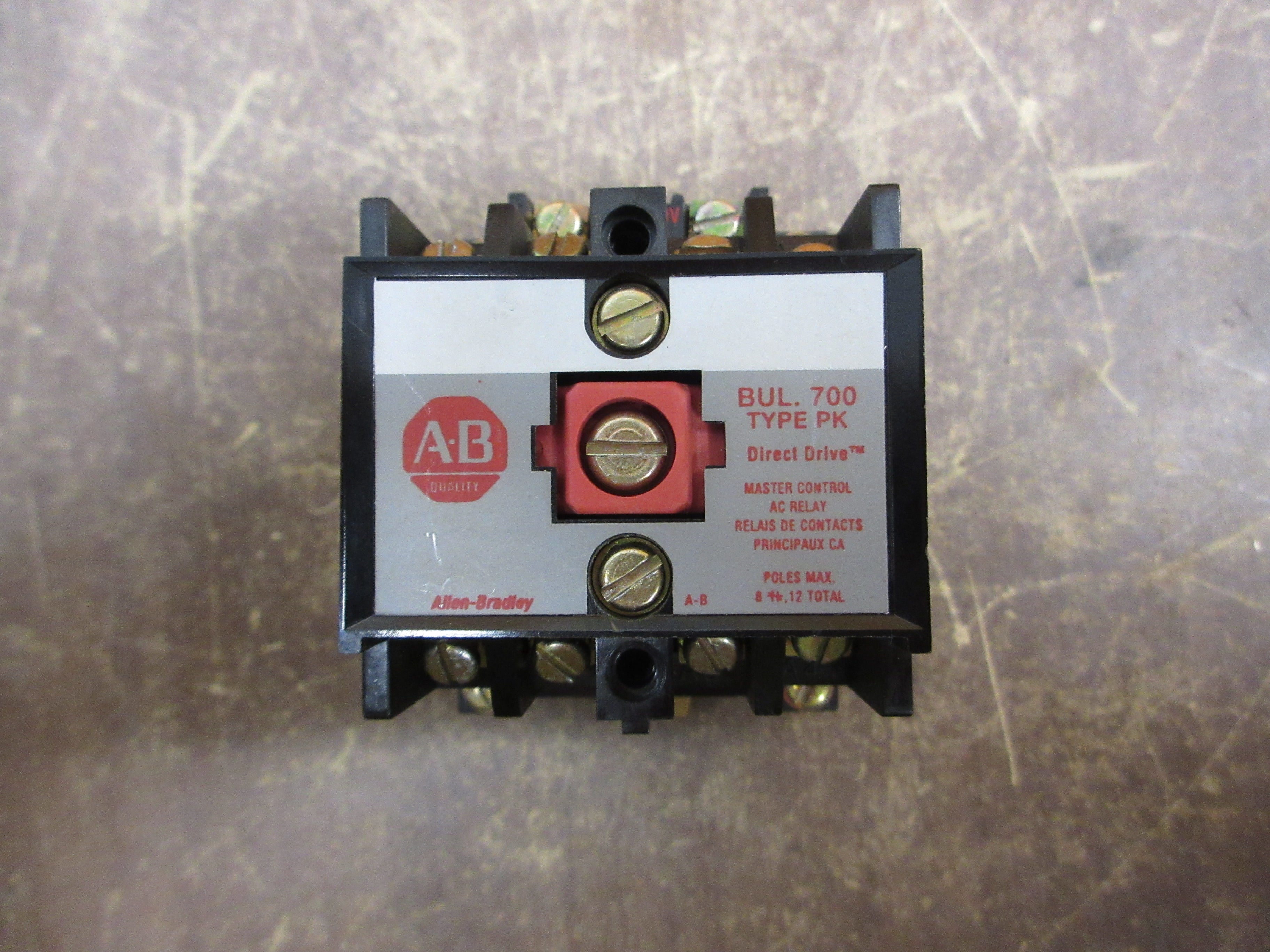 Allen-Bradley Type PK AC Relay 700-PK400A1 Ser. B 115-120V Coil Used