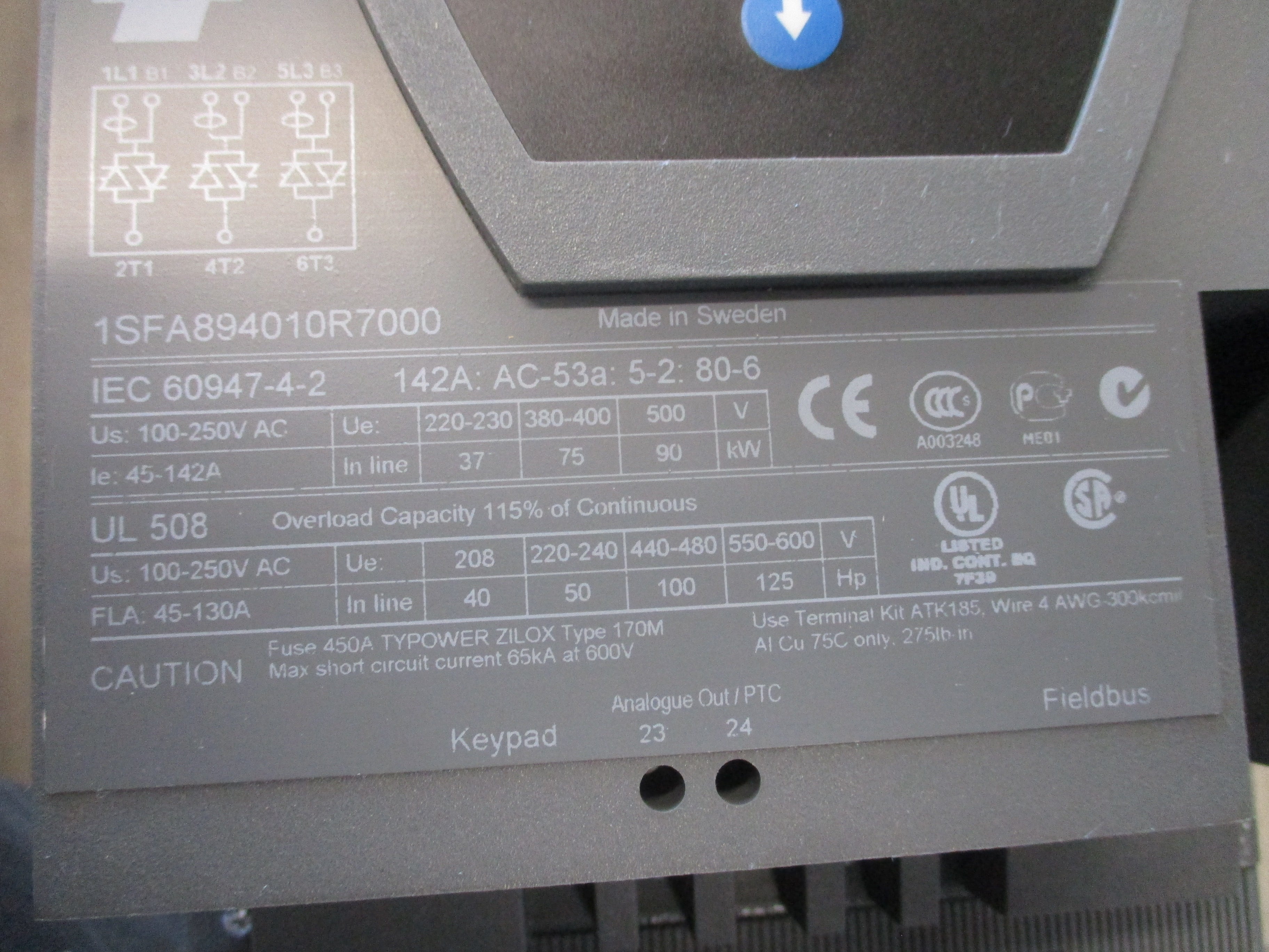 ABB / Westinghouse Starter EH 100 / AA43P 120V Coil 105A 600V Used