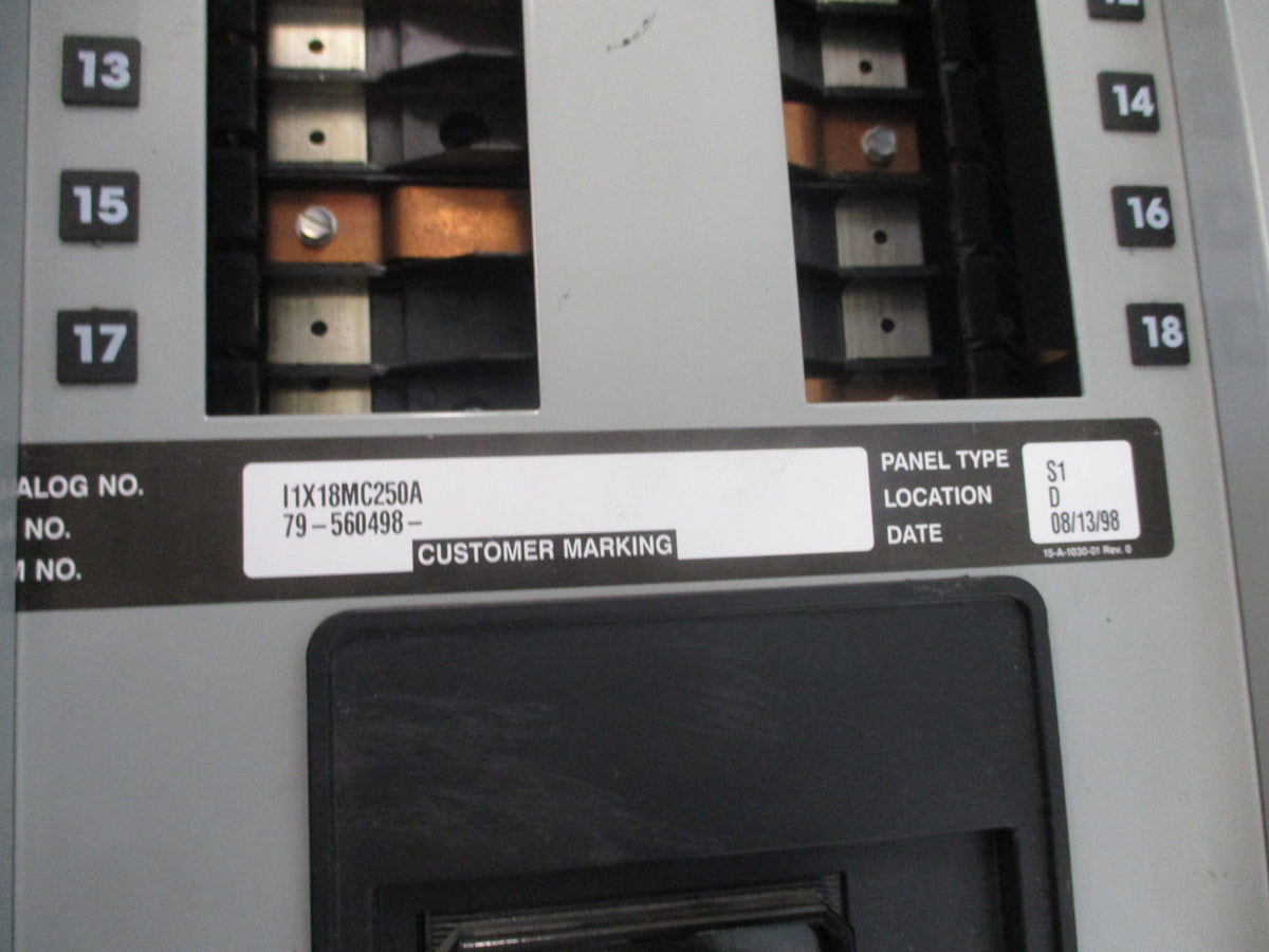 Siemens Main Breaker Circuit Breaker Panel I1X18MC250A Type 1 Enclosure