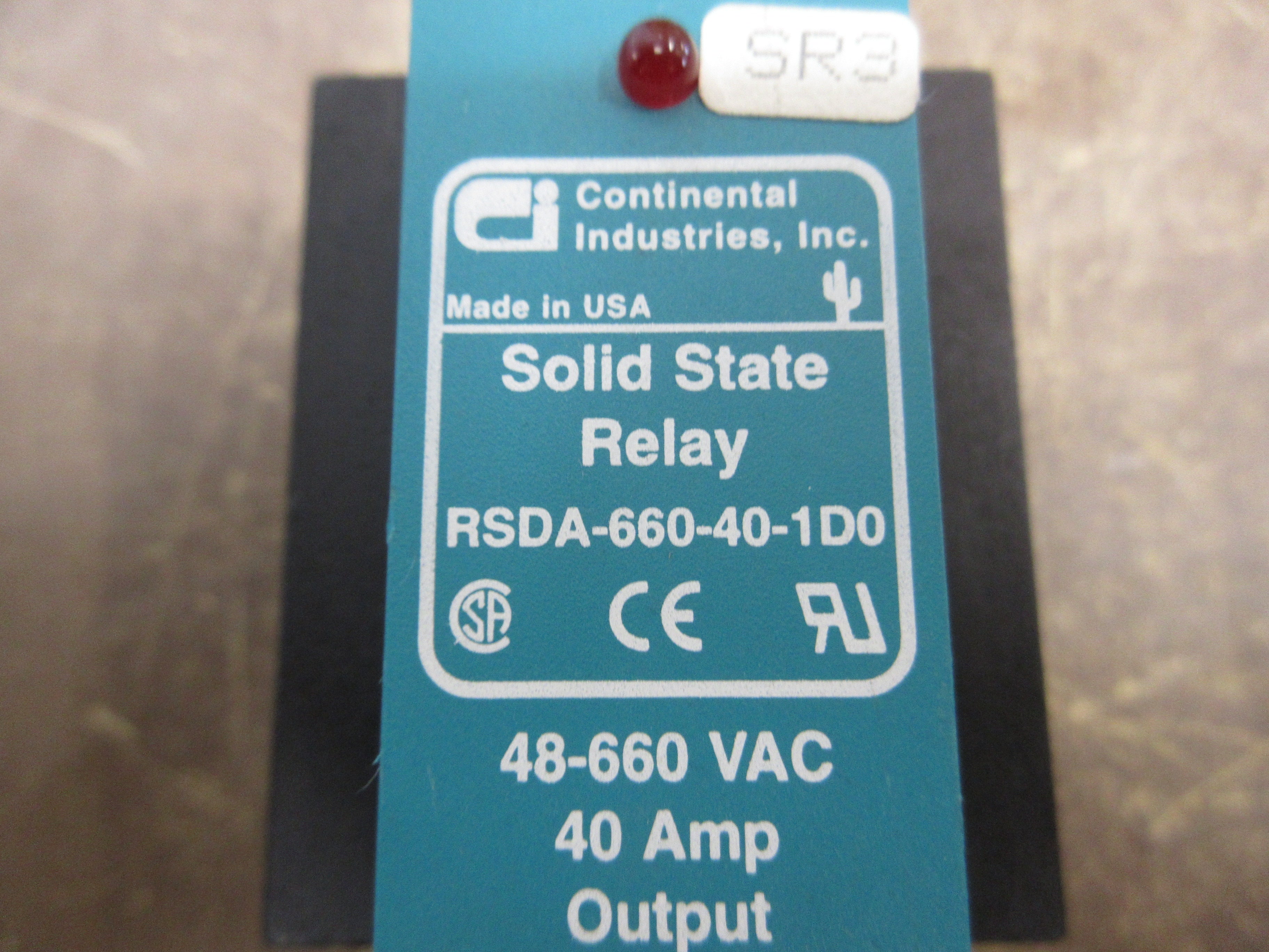 Continental Industries Solid State Relay RSDA-660-40-1D0 48-660VAC 80A 4-28VDC