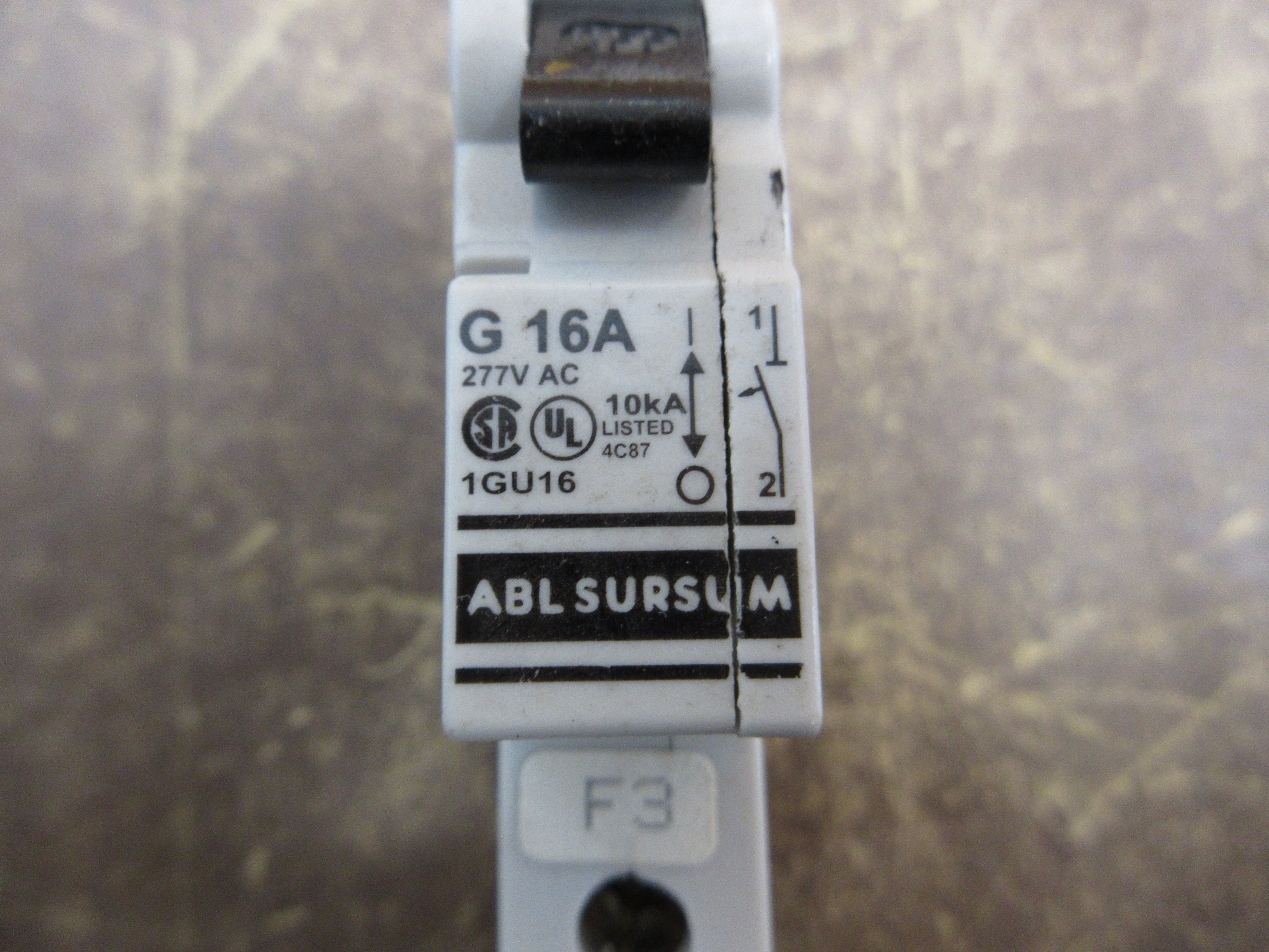 ABL Sursum Circuit Breaker 1GU16 277V 16A 1P Used