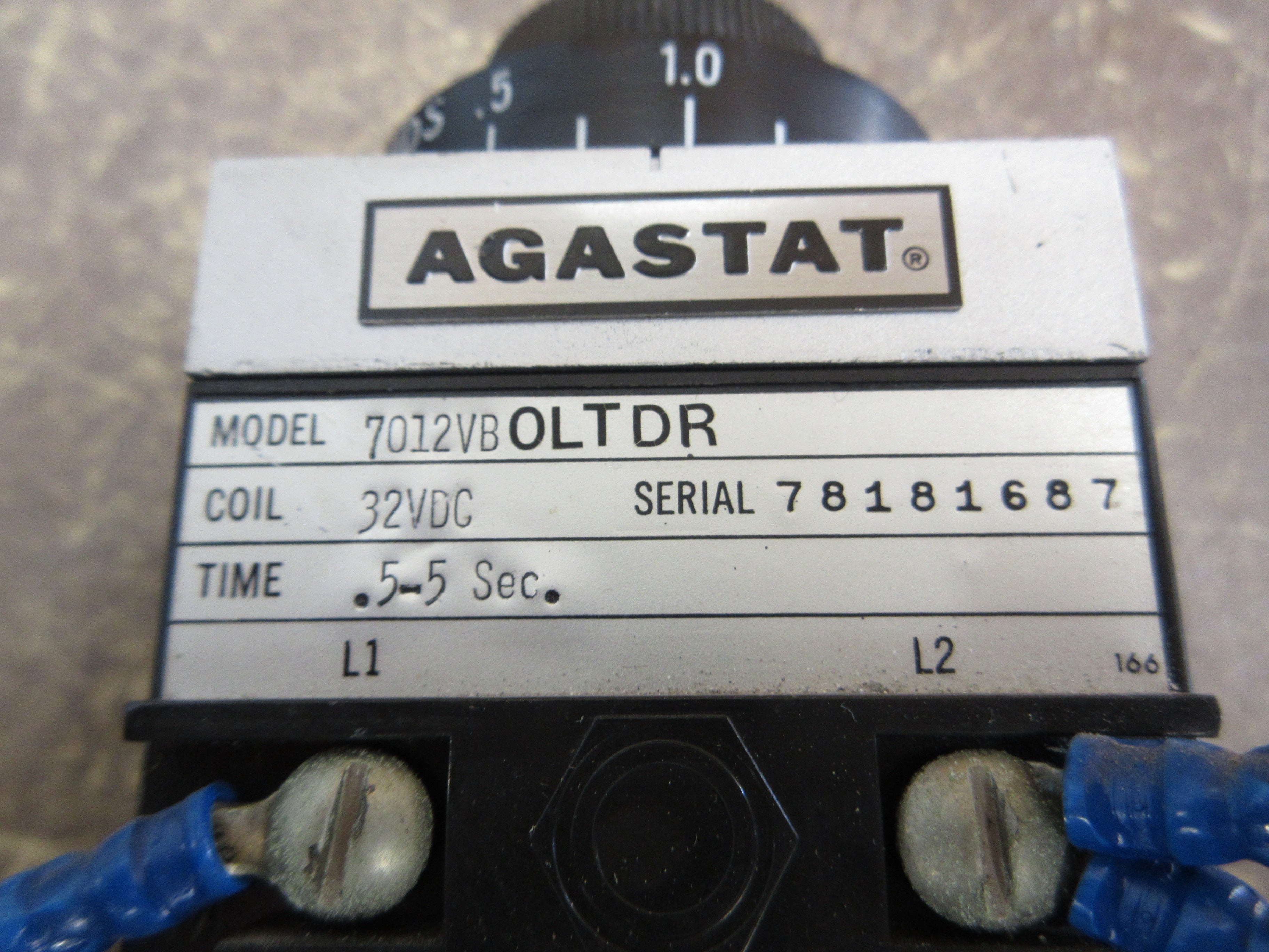 Agastat Timer 7012VB OLTDR 32VDC Coil Time: 0.5-5 Sec. Used