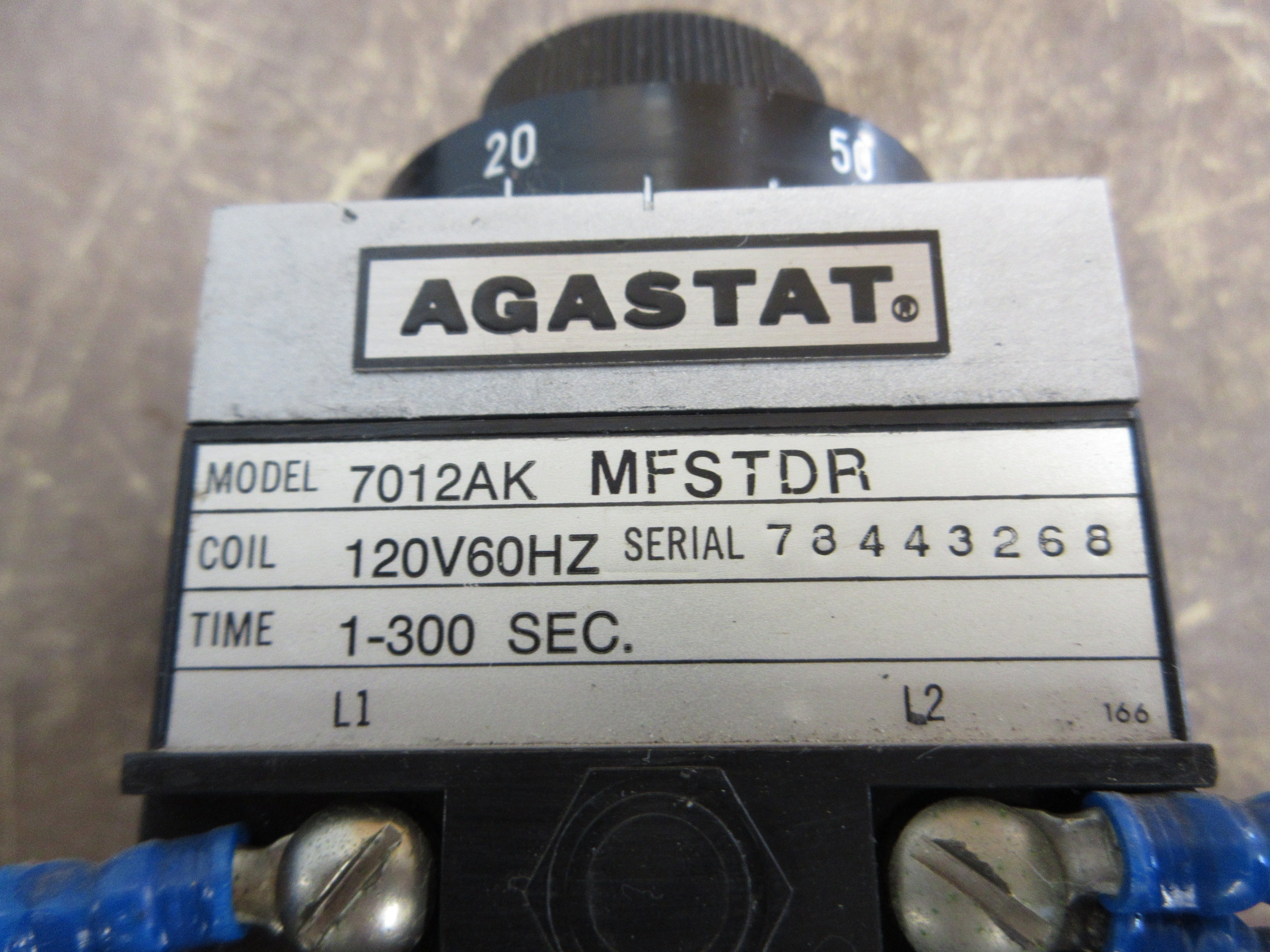 Agastat Timer 7012AK MFSTDR 120V Coil Time: 1-300 Sec. Used